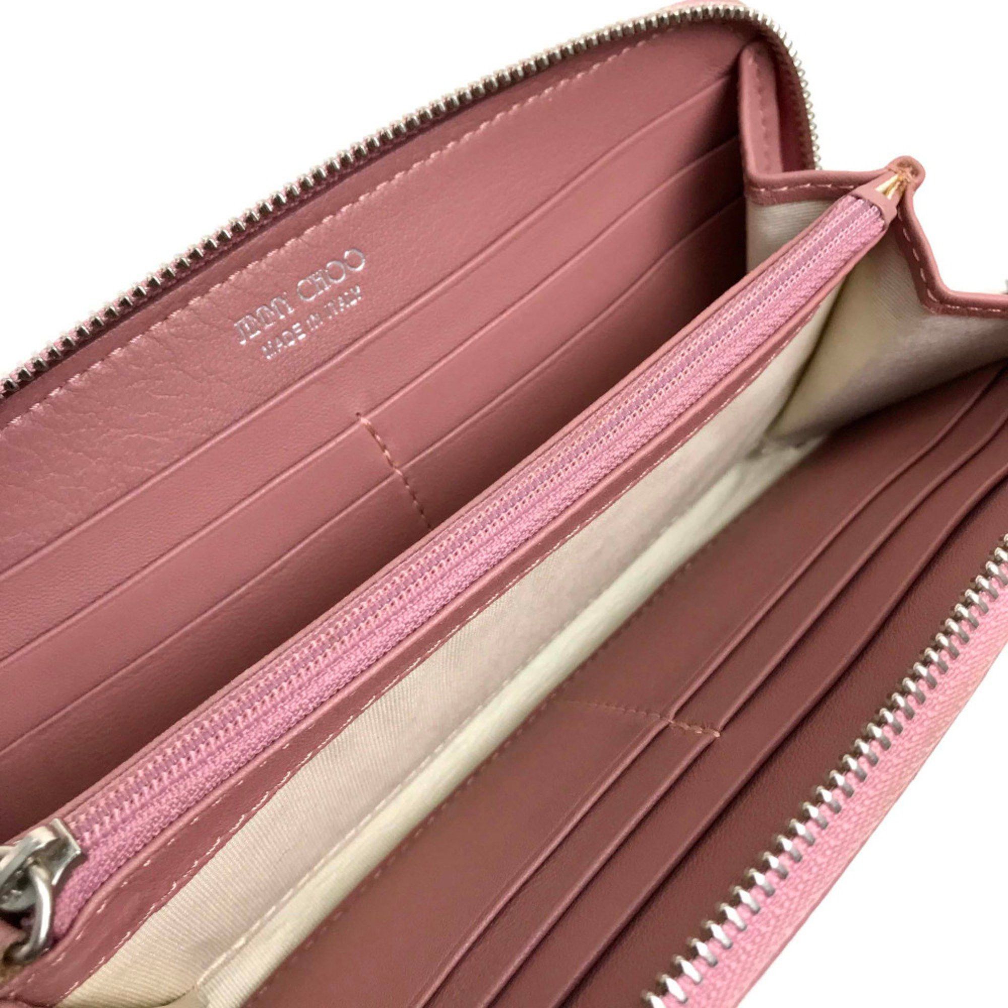 Jimmy Choo Jimmy Choo Star studs Zip Around Long Wallet Long Wallet Rose Pink Based Size ONE SIZE - 7 Thumbnail