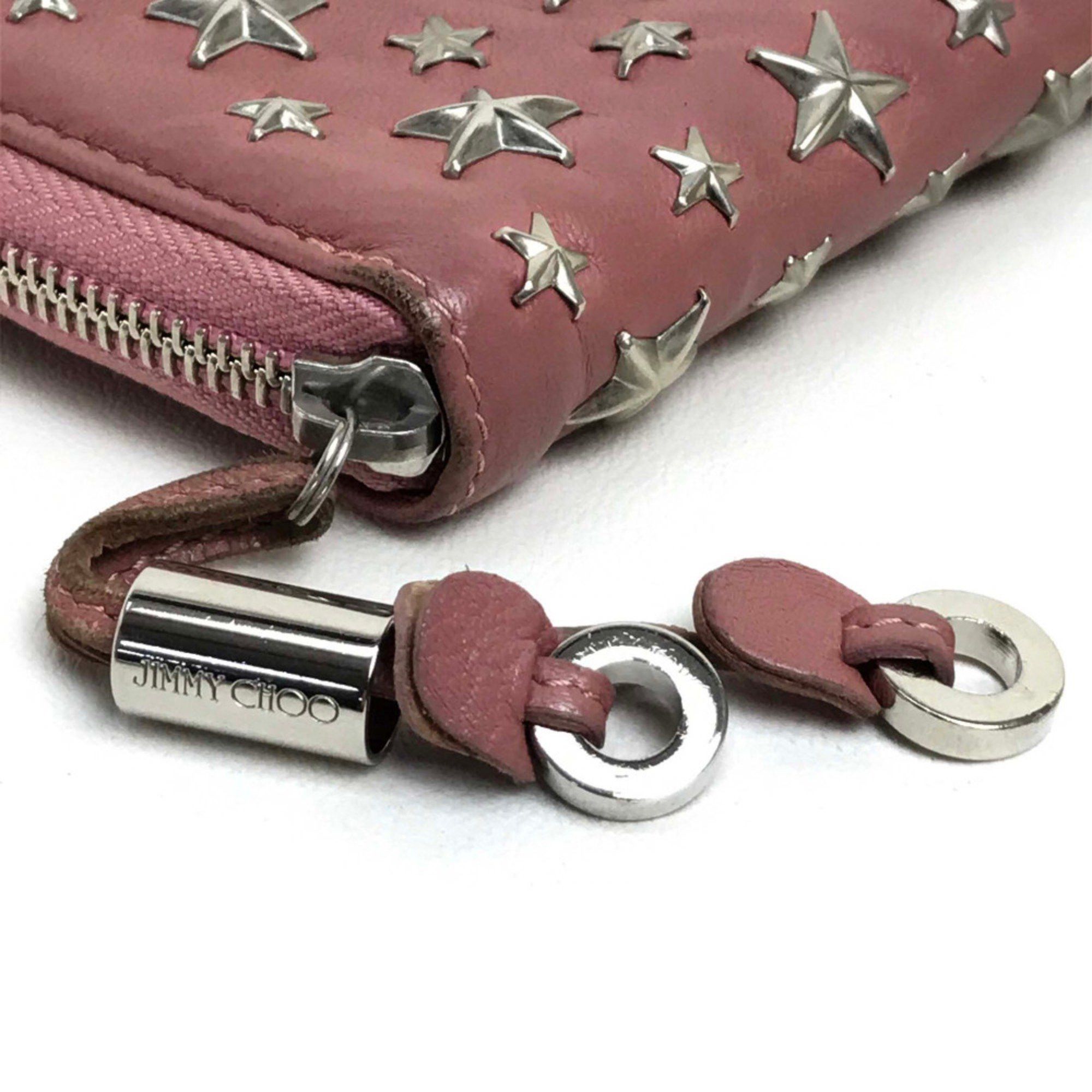 Jimmy Choo Jimmy Choo Star studs Zip Around Long Wallet Long Wallet Rose Pink Based Size ONE SIZE - 5 Thumbnail