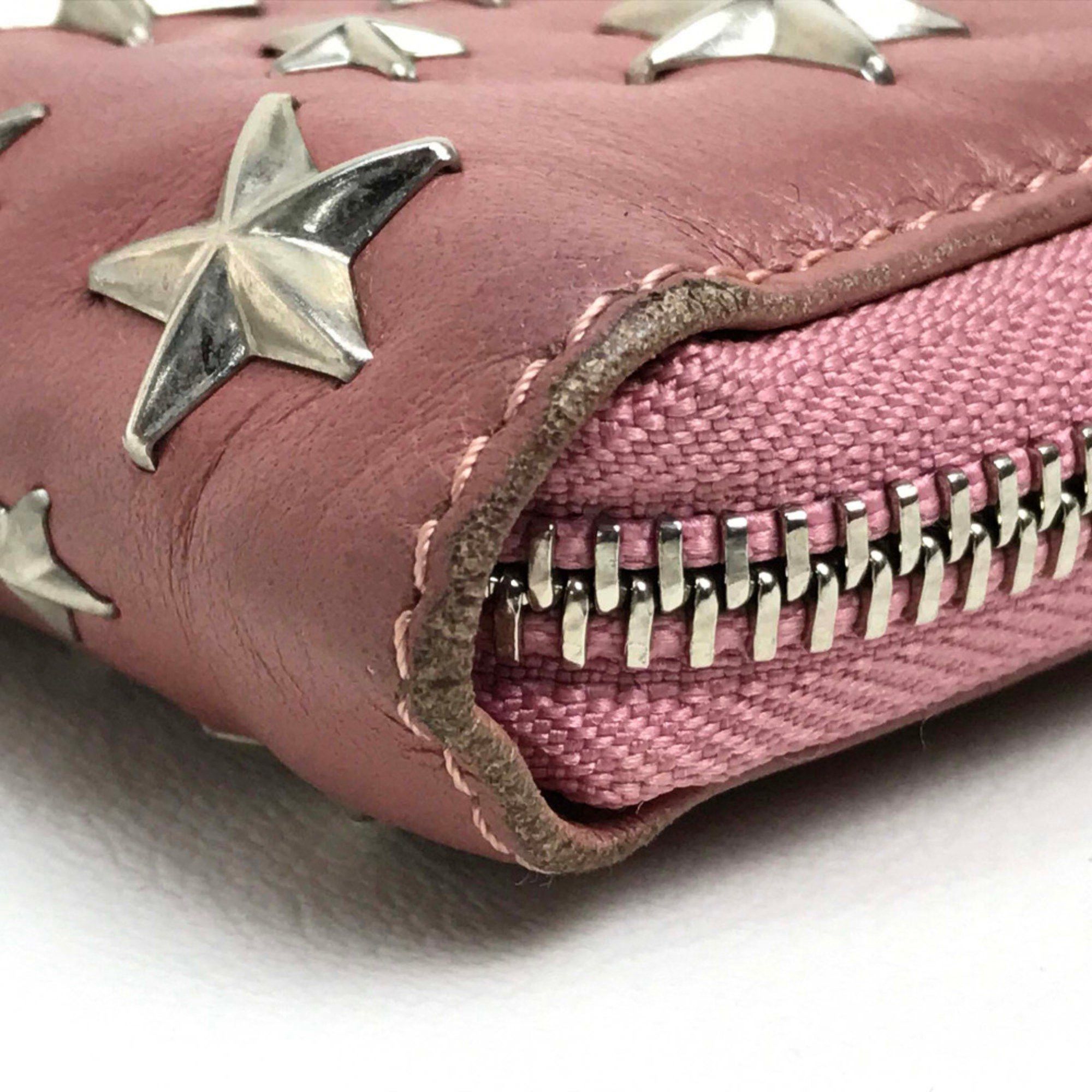 Jimmy Choo Jimmy Choo Star studs Zip Around Long Wallet Long Wallet Rose Pink Based Size ONE SIZE - 4 Thumbnail
