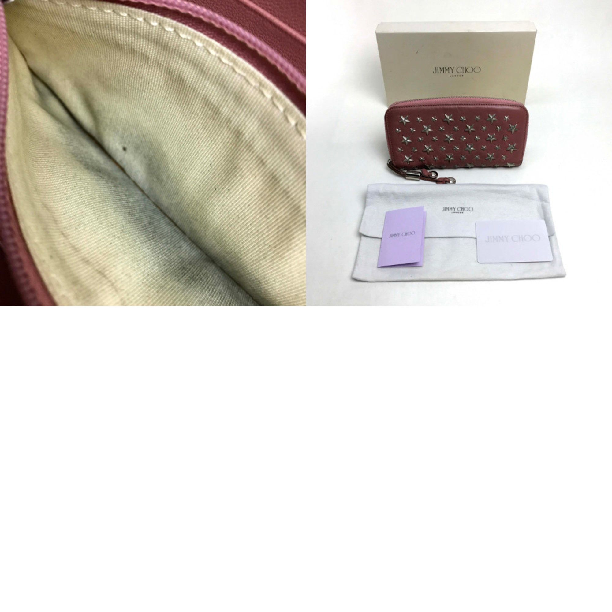 Jimmy Choo Jimmy Choo Star studs Zip Around Long Wallet Long Wallet Rose Pink Based Size ONE SIZE - 10 Thumbnail