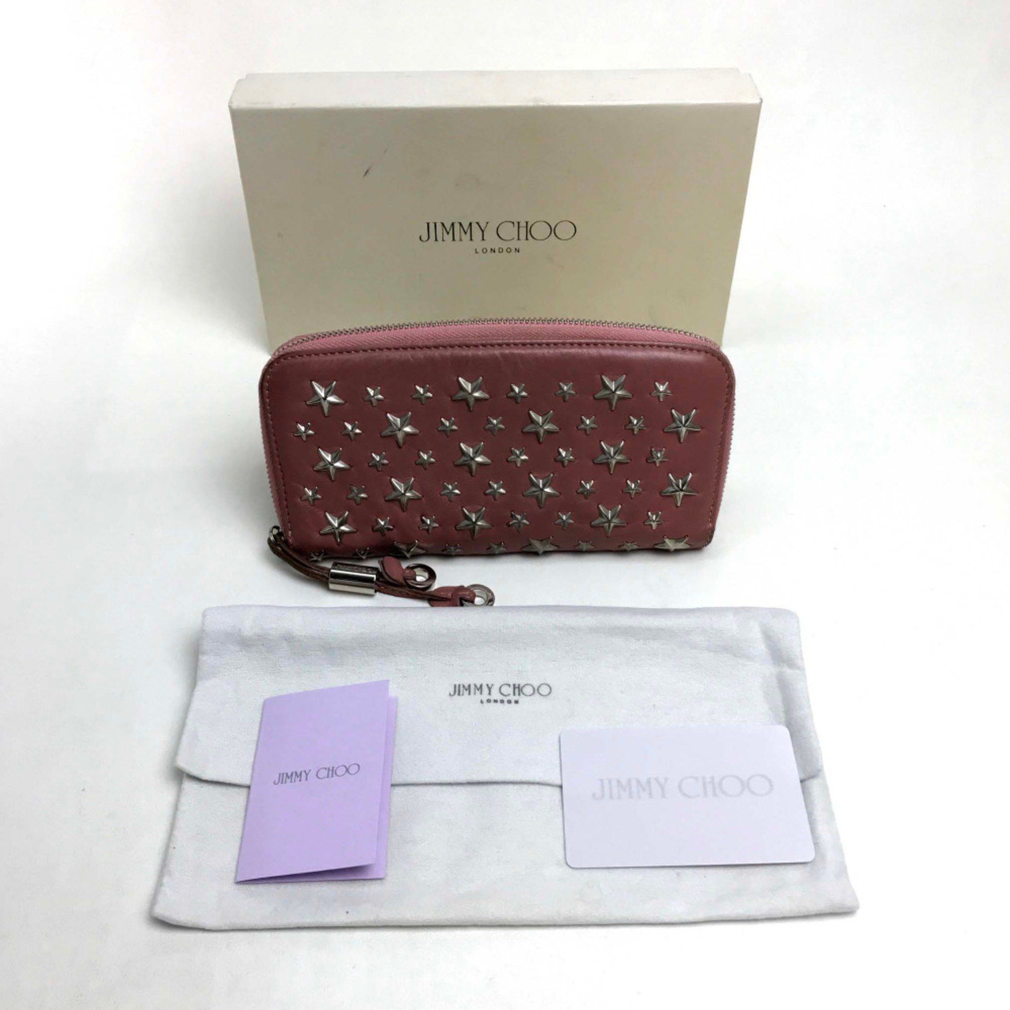 Jimmy Choo Jimmy Choo Star studs Zip Around Long Wallet Long Wallet Rose Pink Based Size ONE SIZE - 12 Thumbnail