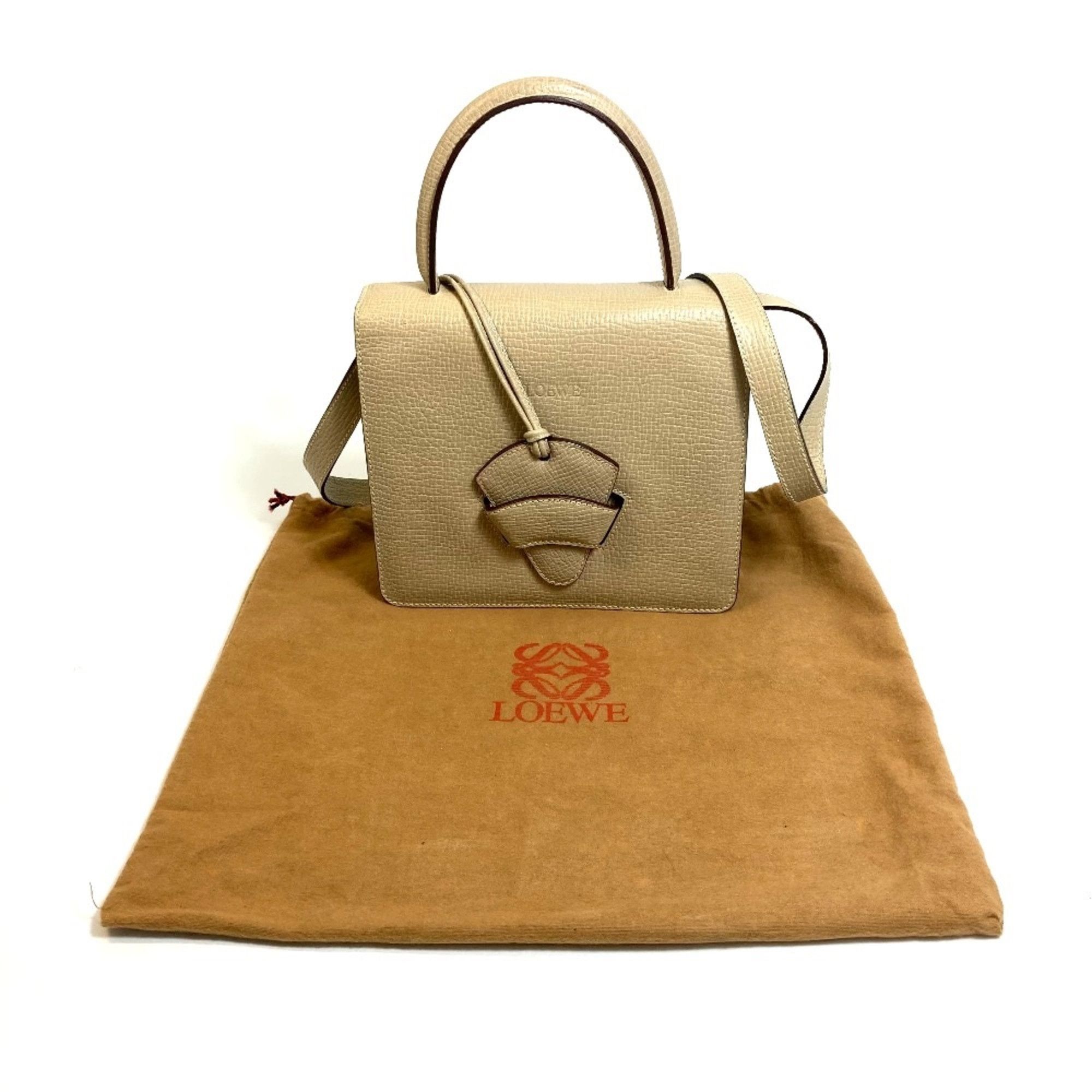 Loewe Loewe 2WAY Shoulder Bag Hand Bag Beige Size ONE SIZE - 12 Thumbnail