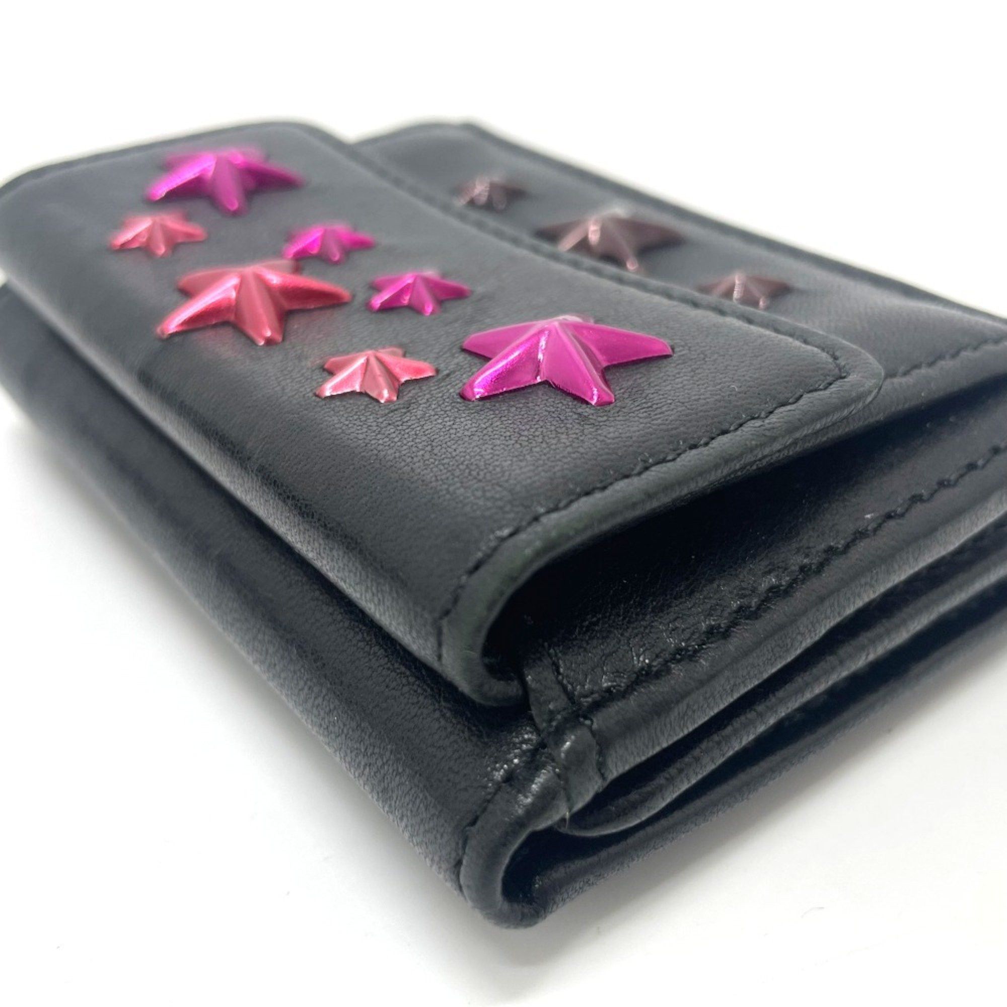 Jimmy Choo Jimmy Choo Star studs Compact Mini Wallet Trifold wallet Black Size ONE SIZE - 3 Thumbnail