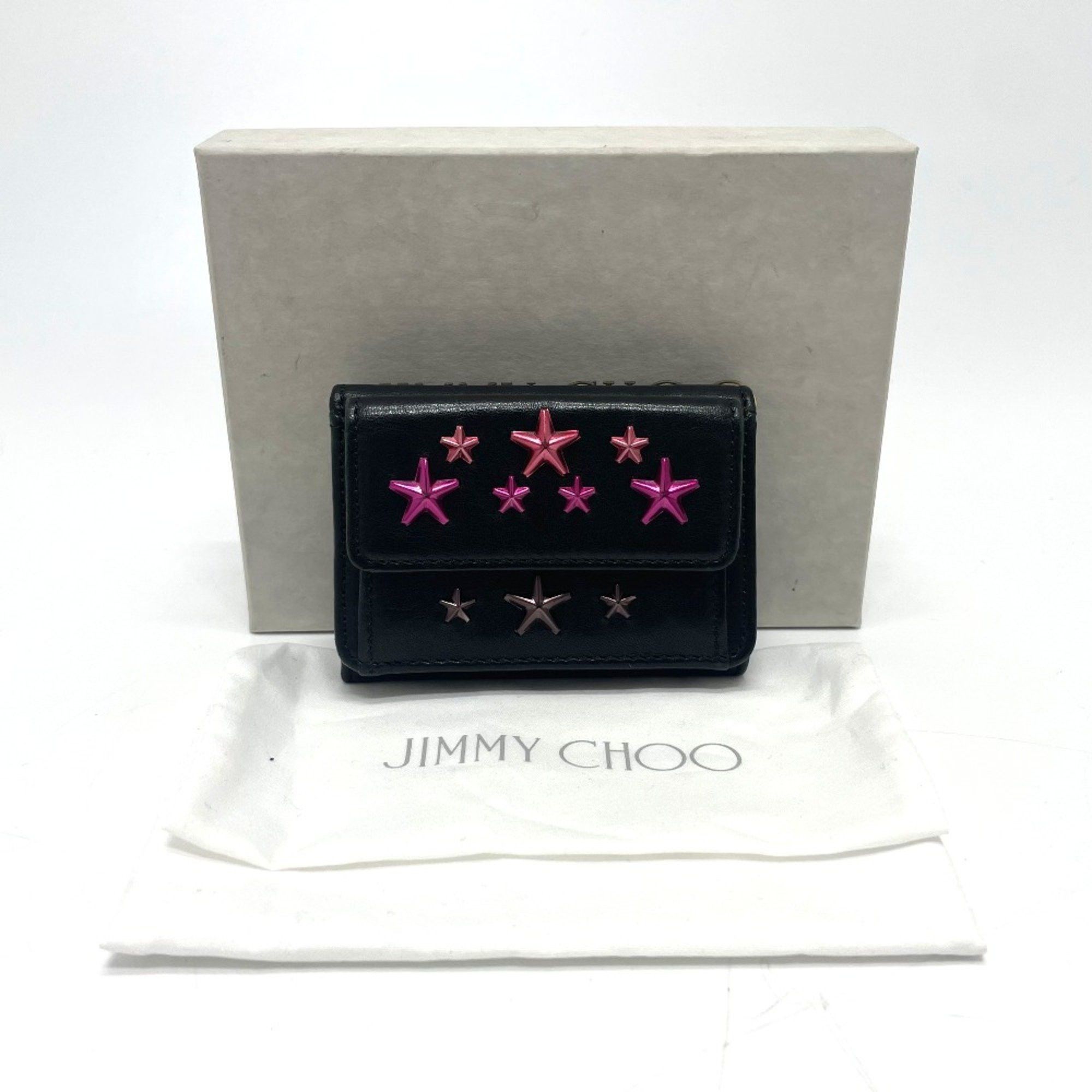 Jimmy Choo Jimmy Choo Star studs Compact Mini Wallet Trifold wallet Black Size ONE SIZE - 11 Thumbnail