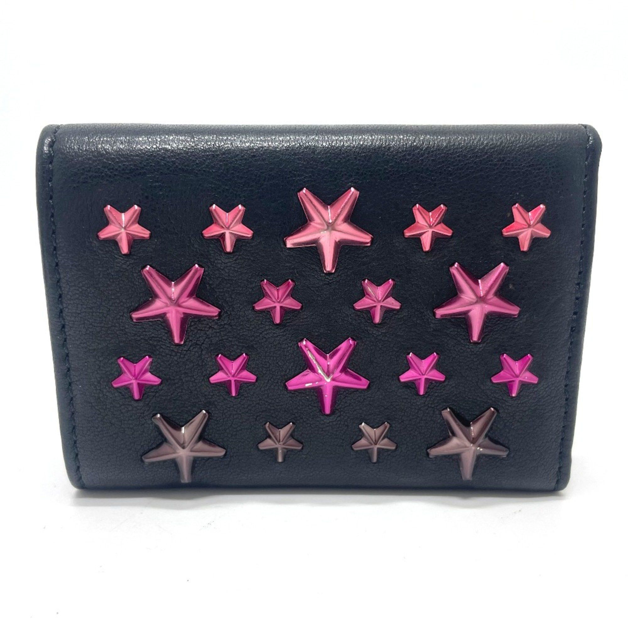 Jimmy Choo Jimmy Choo Star studs Compact Mini Wallet Trifold wallet Black Size ONE SIZE - 2 Thumbnail