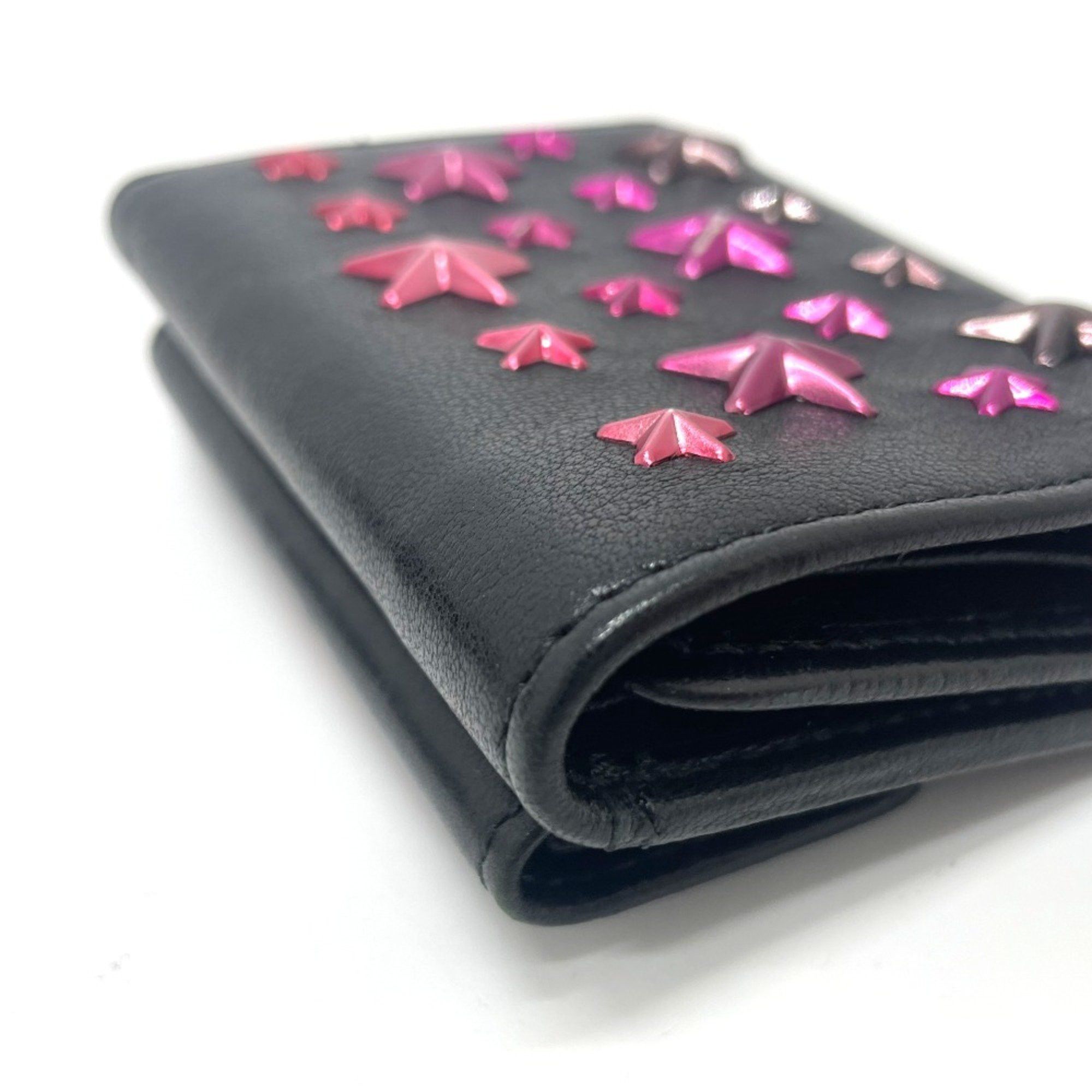 Jimmy Choo Jimmy Choo Star studs Compact Mini Wallet Trifold wallet Black Size ONE SIZE - 4 Thumbnail