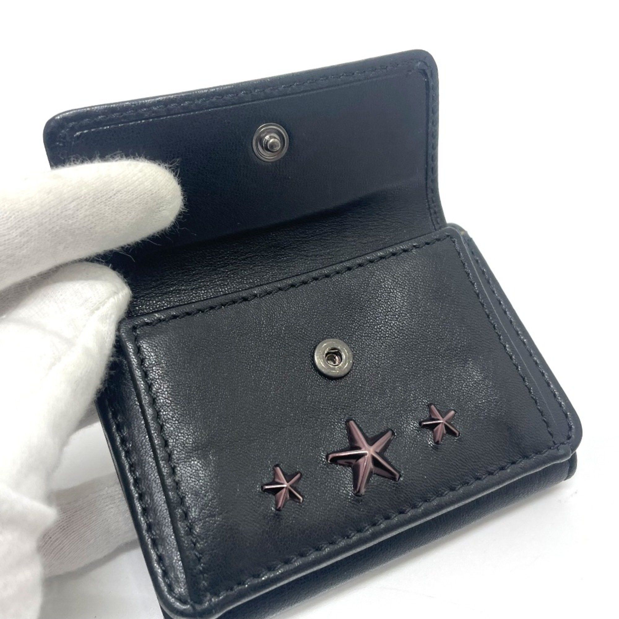 Jimmy Choo Jimmy Choo Star studs Compact Mini Wallet Trifold wallet Black Size ONE SIZE - 9 Thumbnail