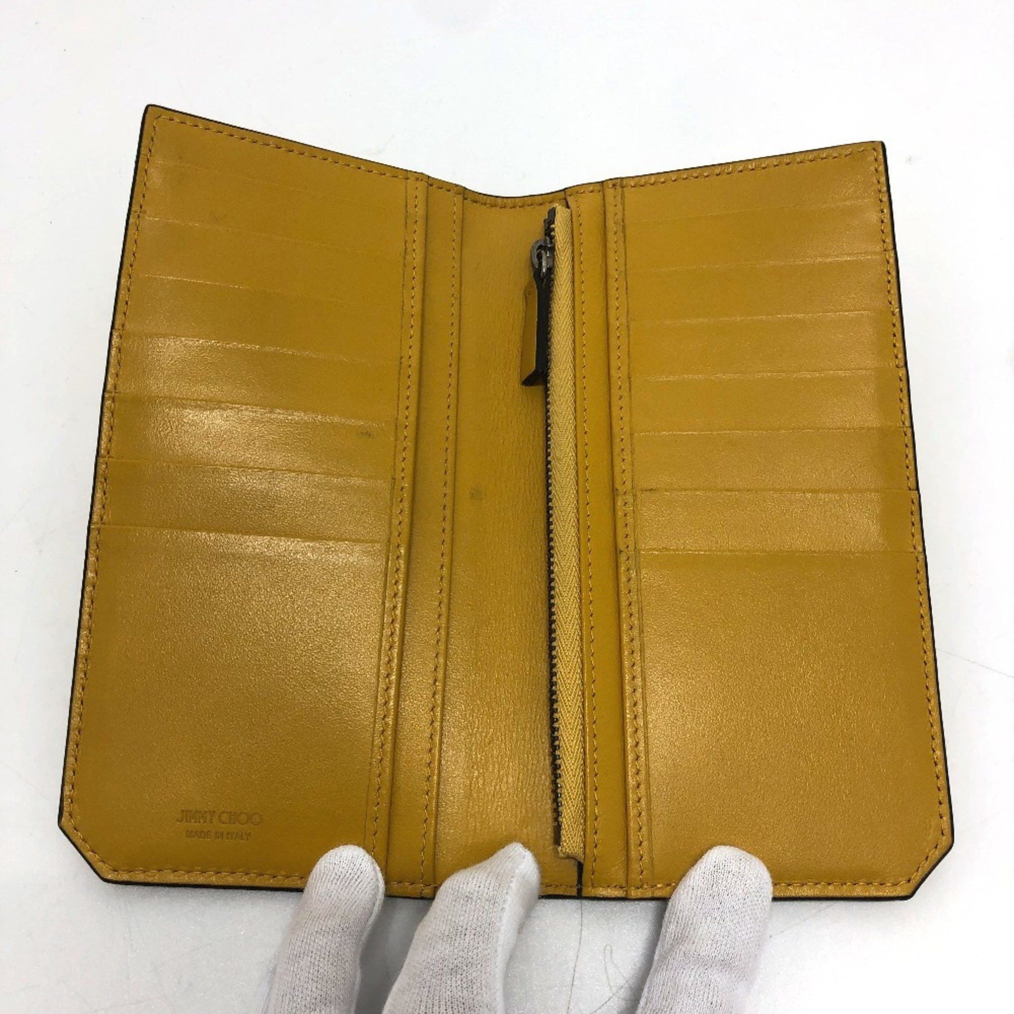 Jimmy Choo Jimmy Choo flap/logo Saif Long Wallet yellow Size ONE SIZE - 7 Thumbnail