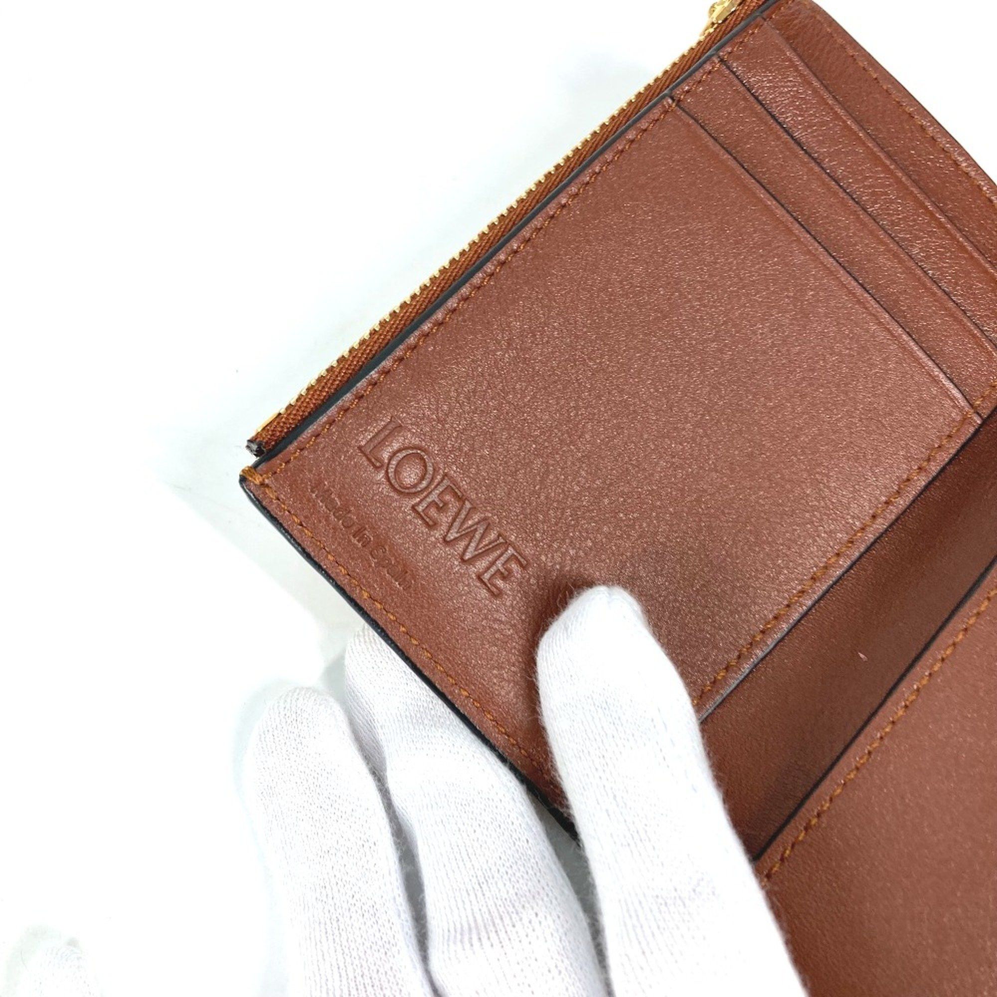 Loewe Loewe Compact wallet Trifold wallet yellow Brown Size ONE SIZE - 9 Thumbnail