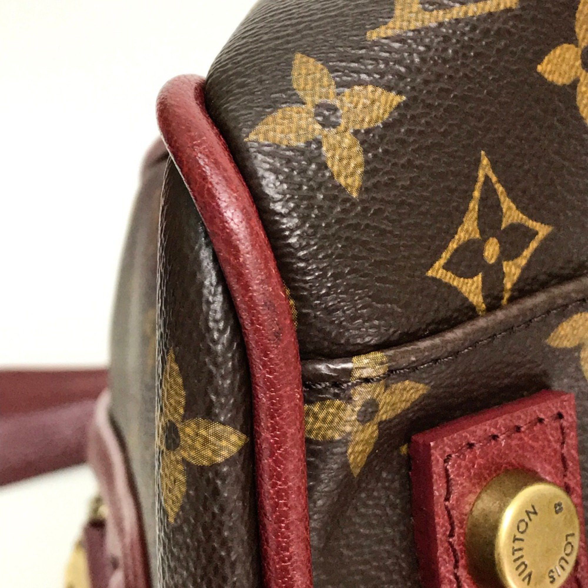 Louis Vuitton Louis Vuitton M40802 Monogram Mini Duffle Bag Hand Bag Bordeaux Dark brown Bordeaux Size ONE SIZE - 5 Thumbnail