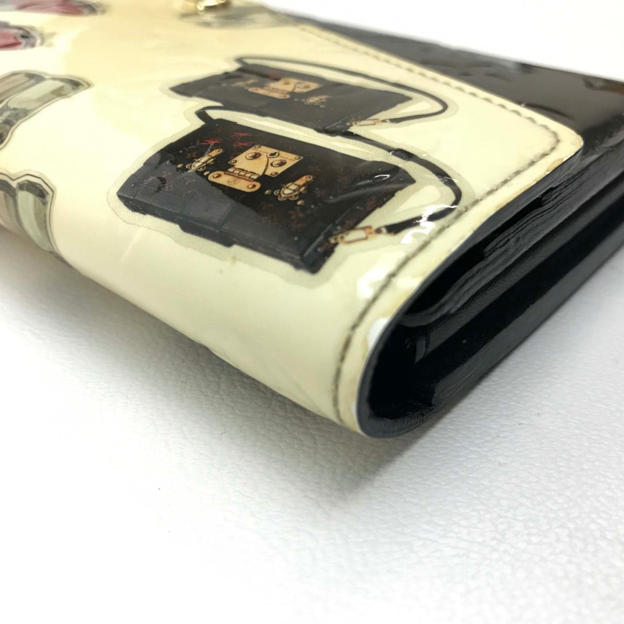 Louis Vuitton Louis Vuitton M50371 Monogram-Vernis Two fold Long Wallet White Black Size ONE SIZE - 4 Thumbnail
