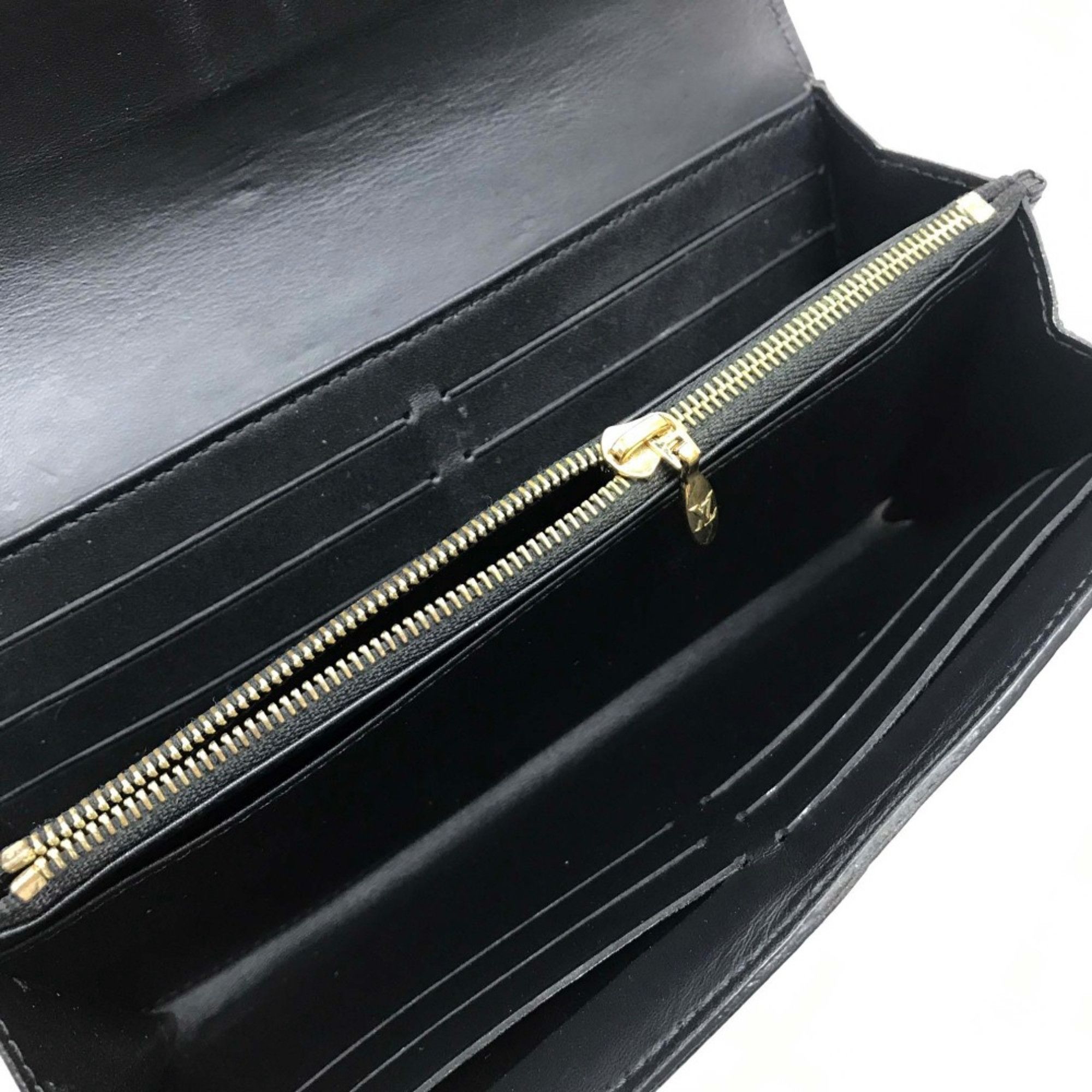 Louis Vuitton Louis Vuitton M50371 Monogram-Vernis Two fold Long Wallet White Black Size ONE SIZE - 5 Thumbnail