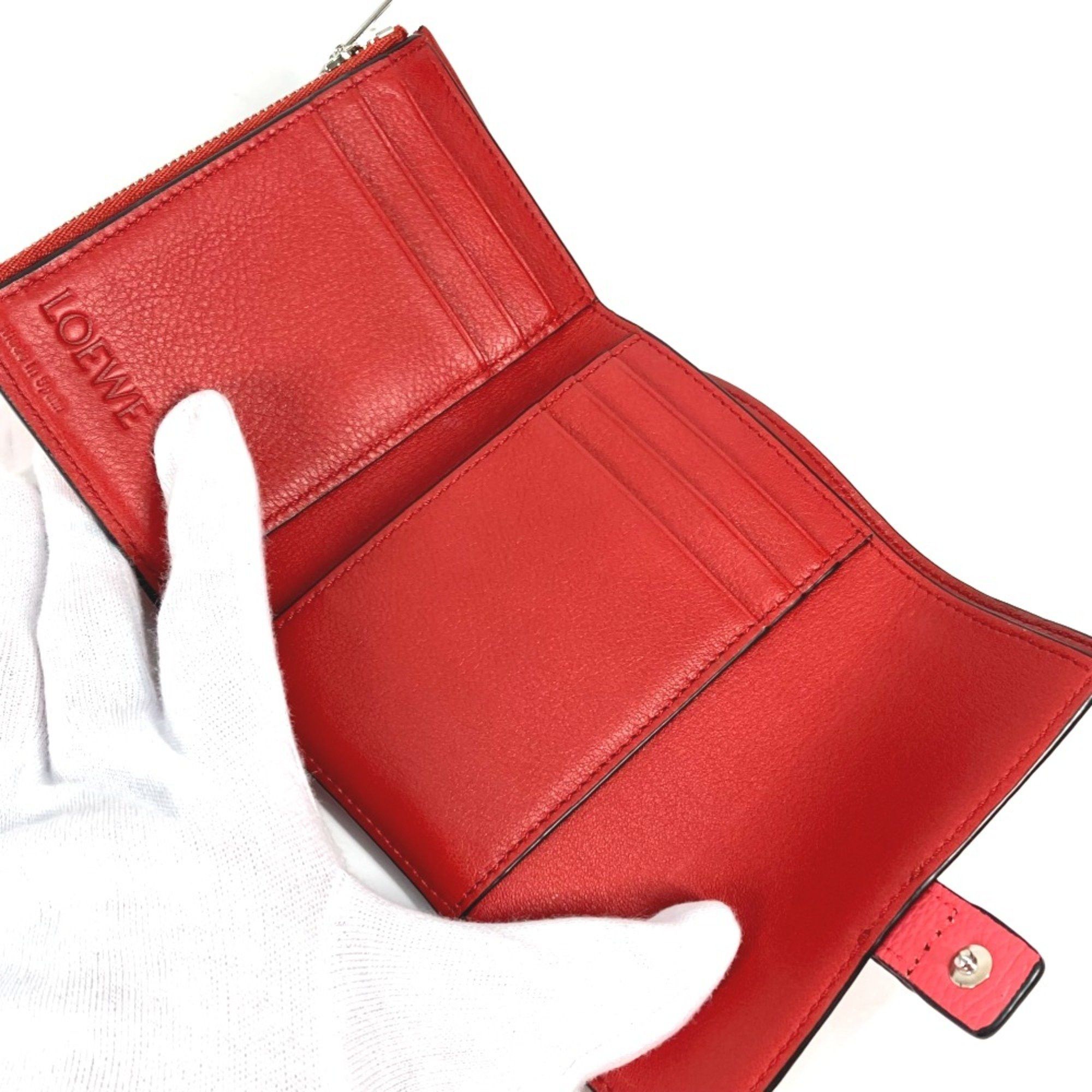 Loewe Loewe Bicolor Compact wallet Trifold wallet pink Brown Size ONE SIZE - 12 Thumbnail