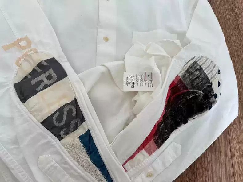 トップス visvim USM ALBACORE SHIRT L/S COLLAGE USM Albacore L/S Shirt - Collage Ivory – Feature
