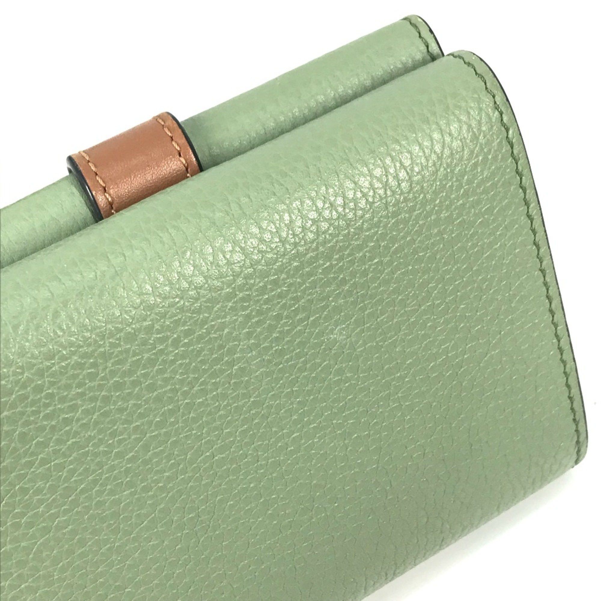 Loewe Loewe anagram Compact wallet Trifold wallet Green Brown Size ONE SIZE - 15 Thumbnail