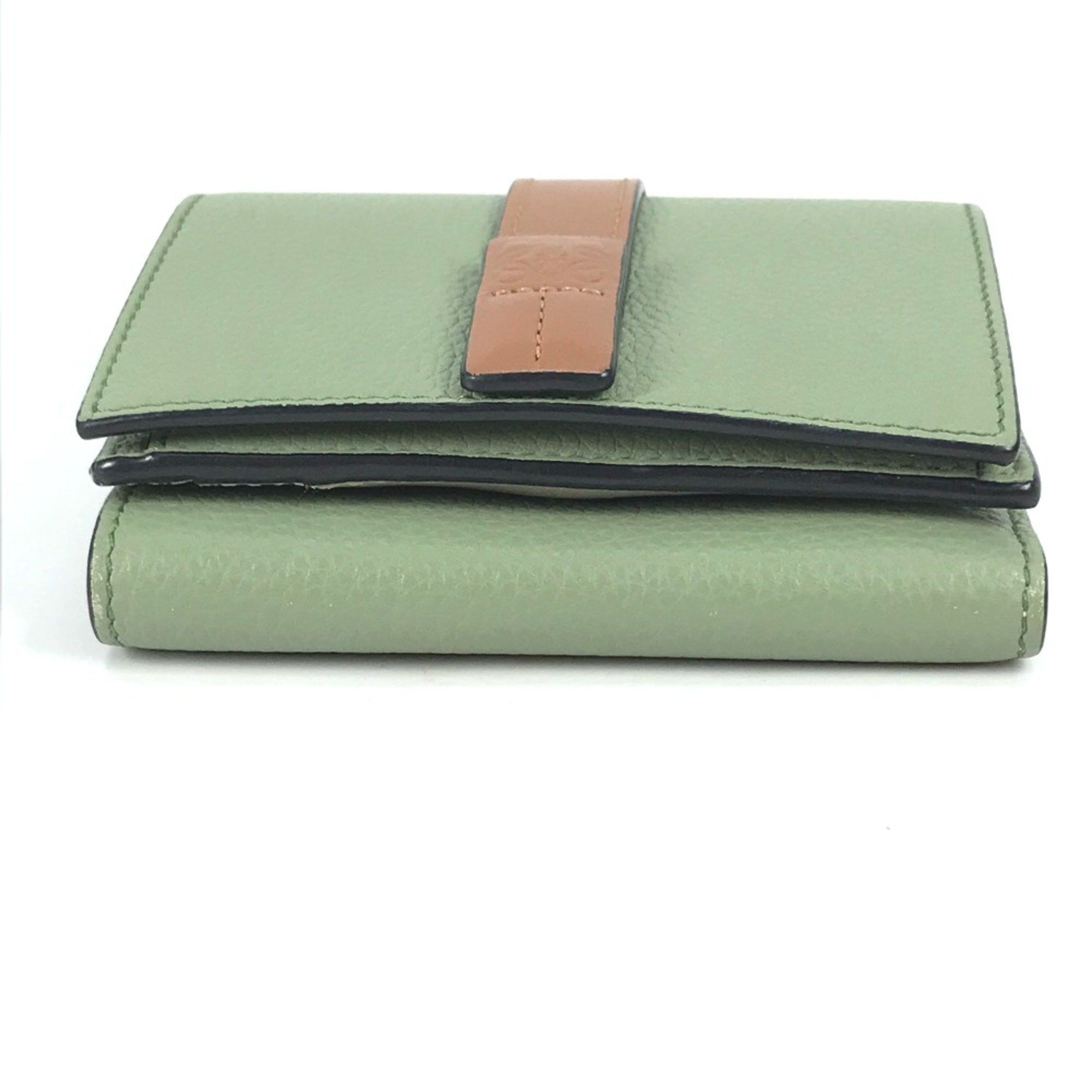 Loewe Loewe anagram Compact wallet Trifold wallet Green Brown Size ONE SIZE - 10 Thumbnail