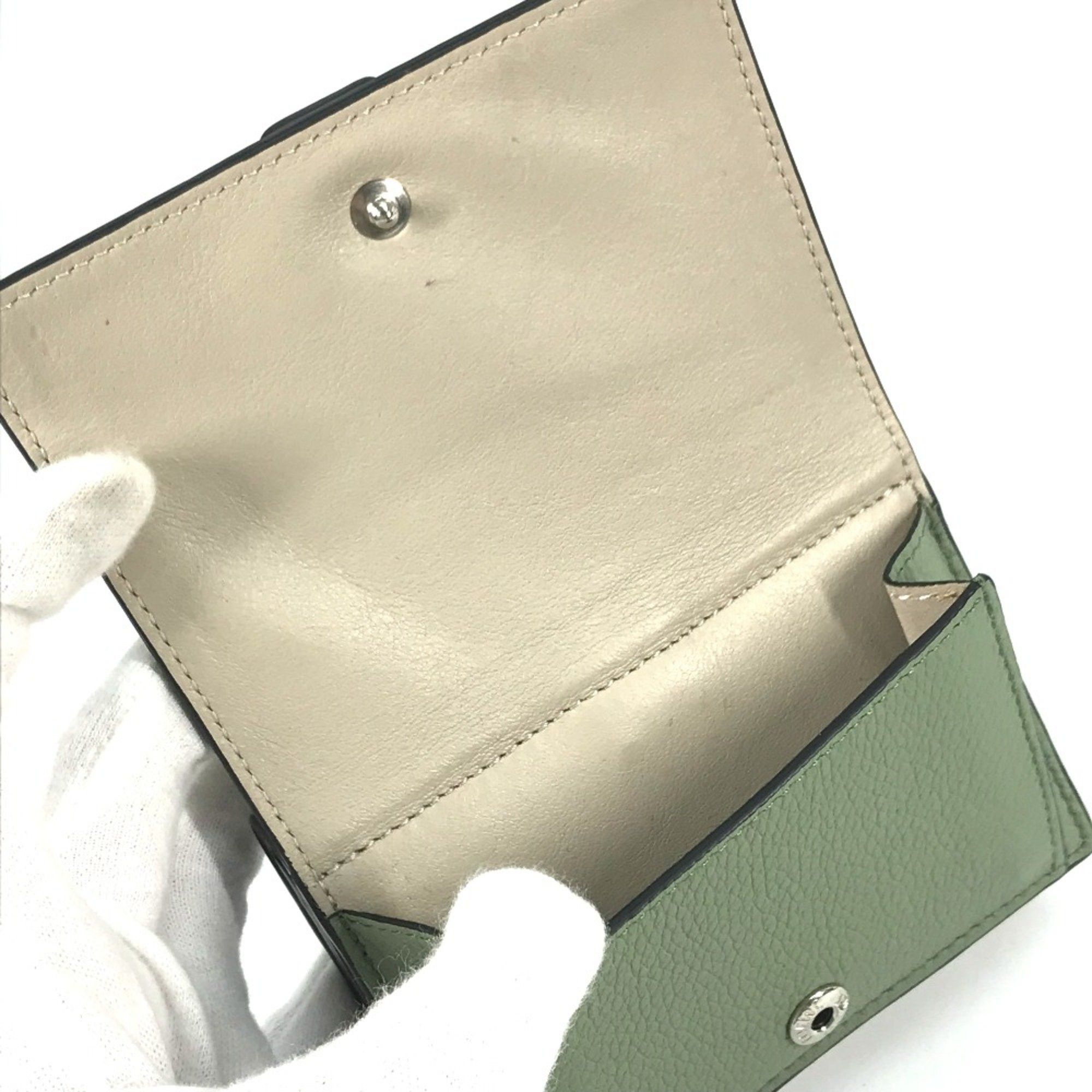 Loewe Loewe anagram Compact wallet Trifold wallet Green Brown Size ONE SIZE - 7 Thumbnail