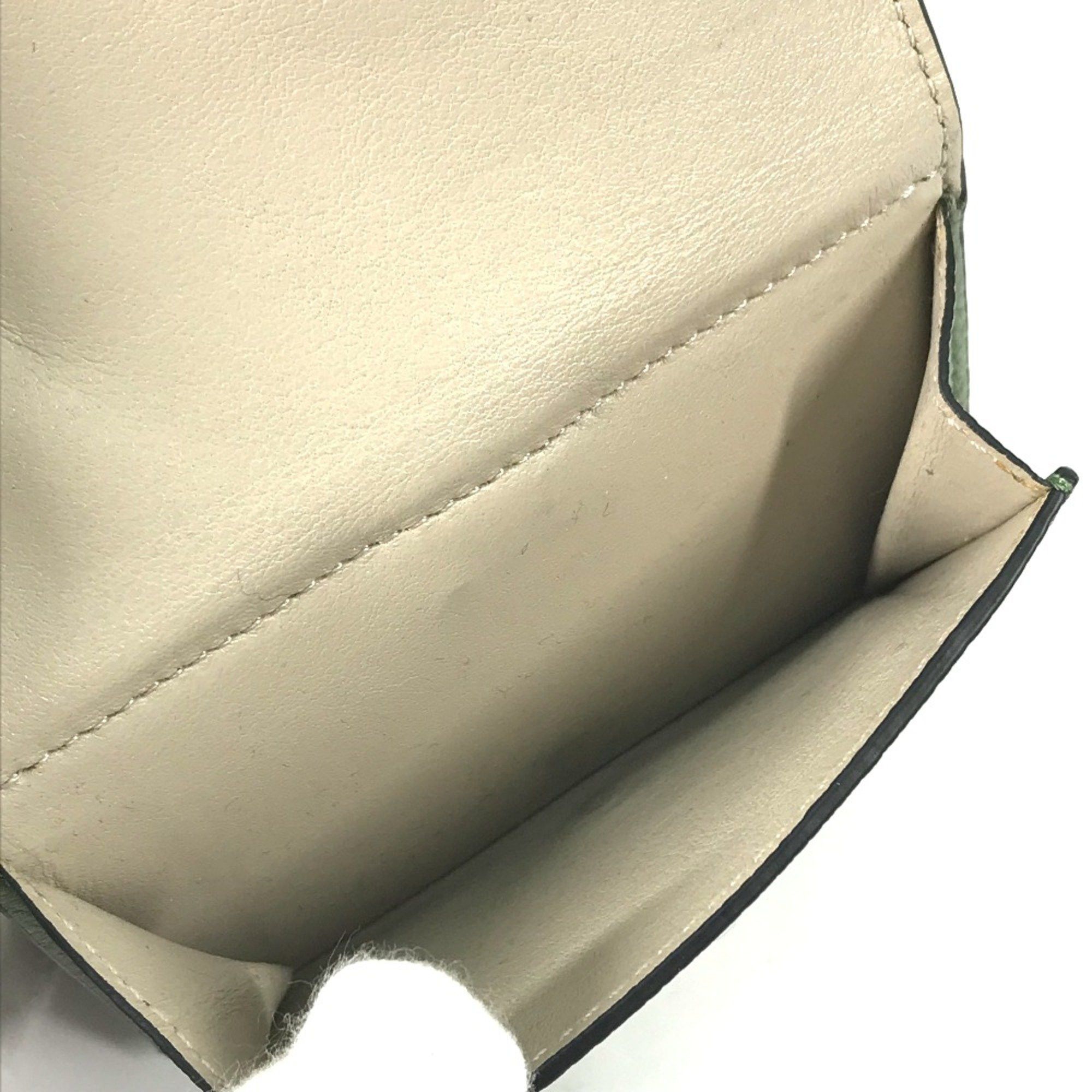 Loewe Loewe anagram Compact wallet Trifold wallet Green Brown Size ONE SIZE - 6 Thumbnail