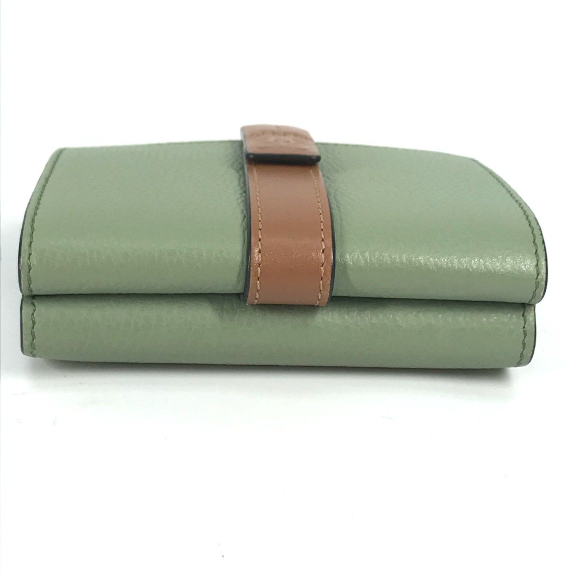 Loewe Loewe anagram Compact wallet Trifold wallet Green Brown Size ONE SIZE - 8 Thumbnail