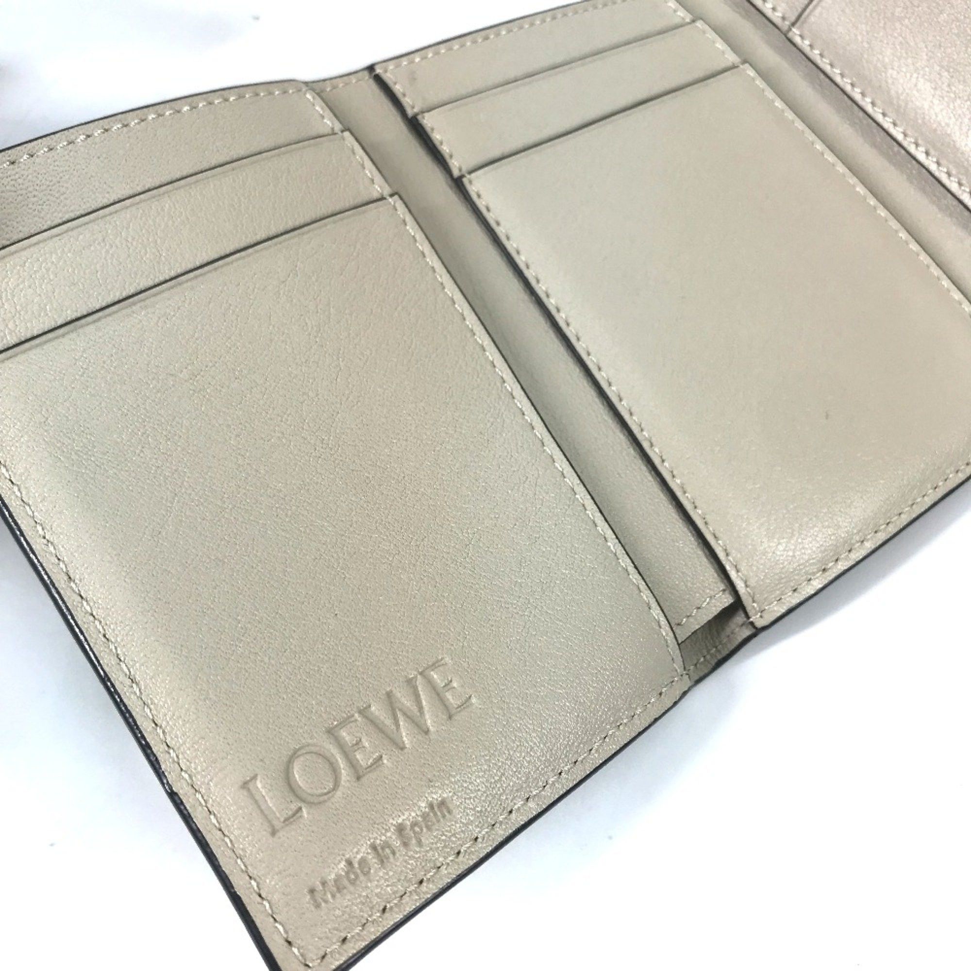 Loewe Loewe anagram Compact wallet Trifold wallet Green Brown Size ONE SIZE - 2 Thumbnail