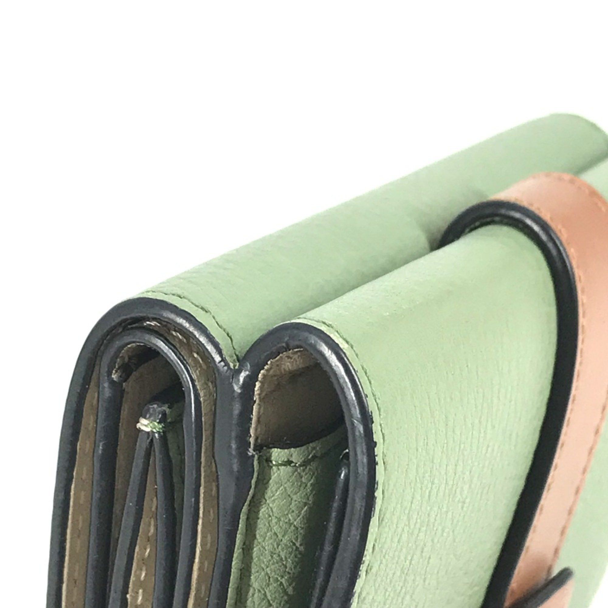 Loewe Loewe anagram Compact wallet Trifold wallet Green Brown Size ONE SIZE - 12 Thumbnail