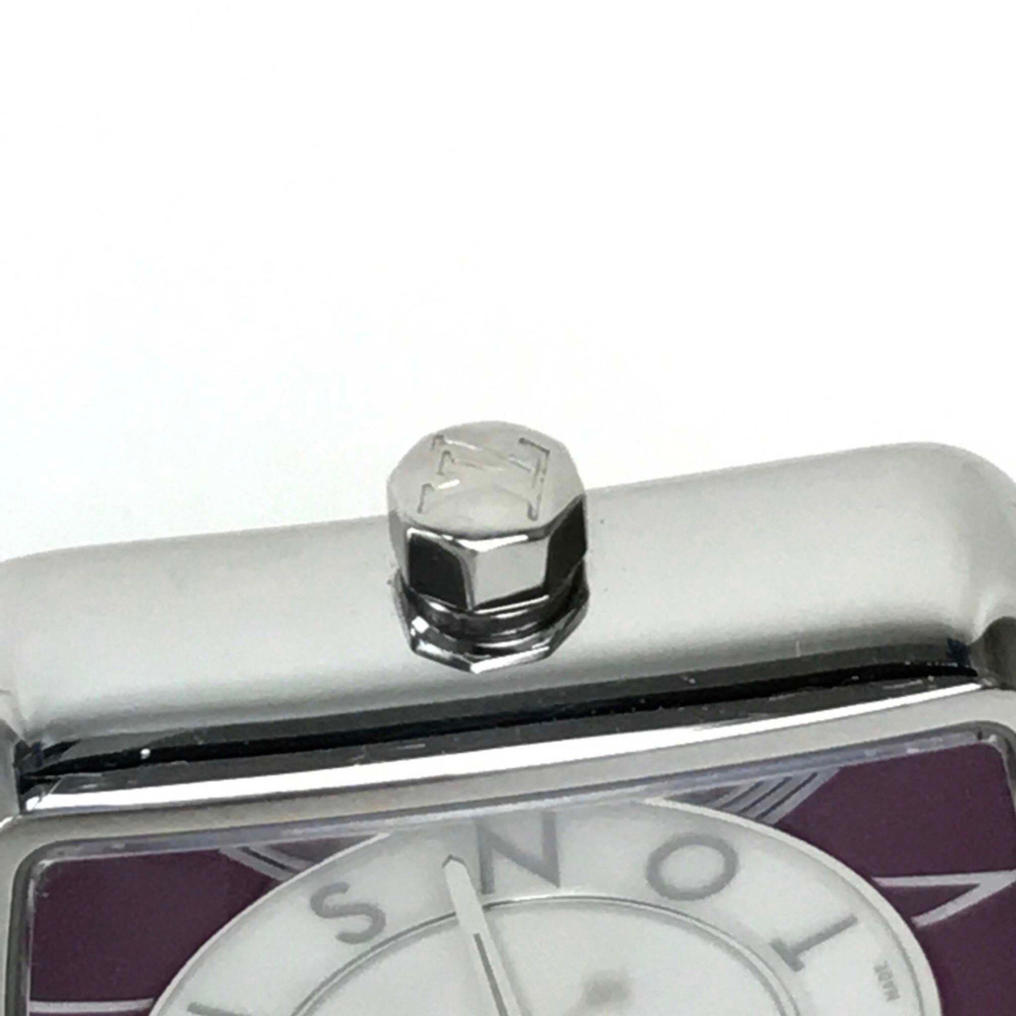 Louis Vuitton Louis Vuitton Q221J Quartz Wristwatch Silver Wine red Based Size ONE SIZE - 10 Thumbnail