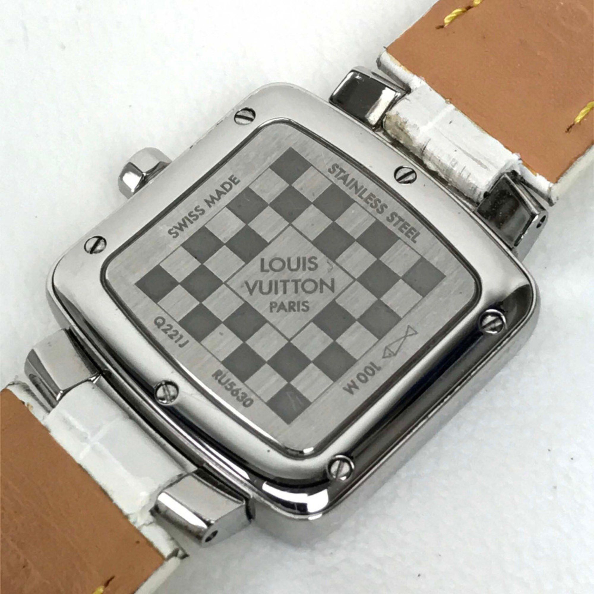Louis Vuitton Louis Vuitton Q221J Quartz Wristwatch Silver Wine red Based Size ONE SIZE - 9 Thumbnail
