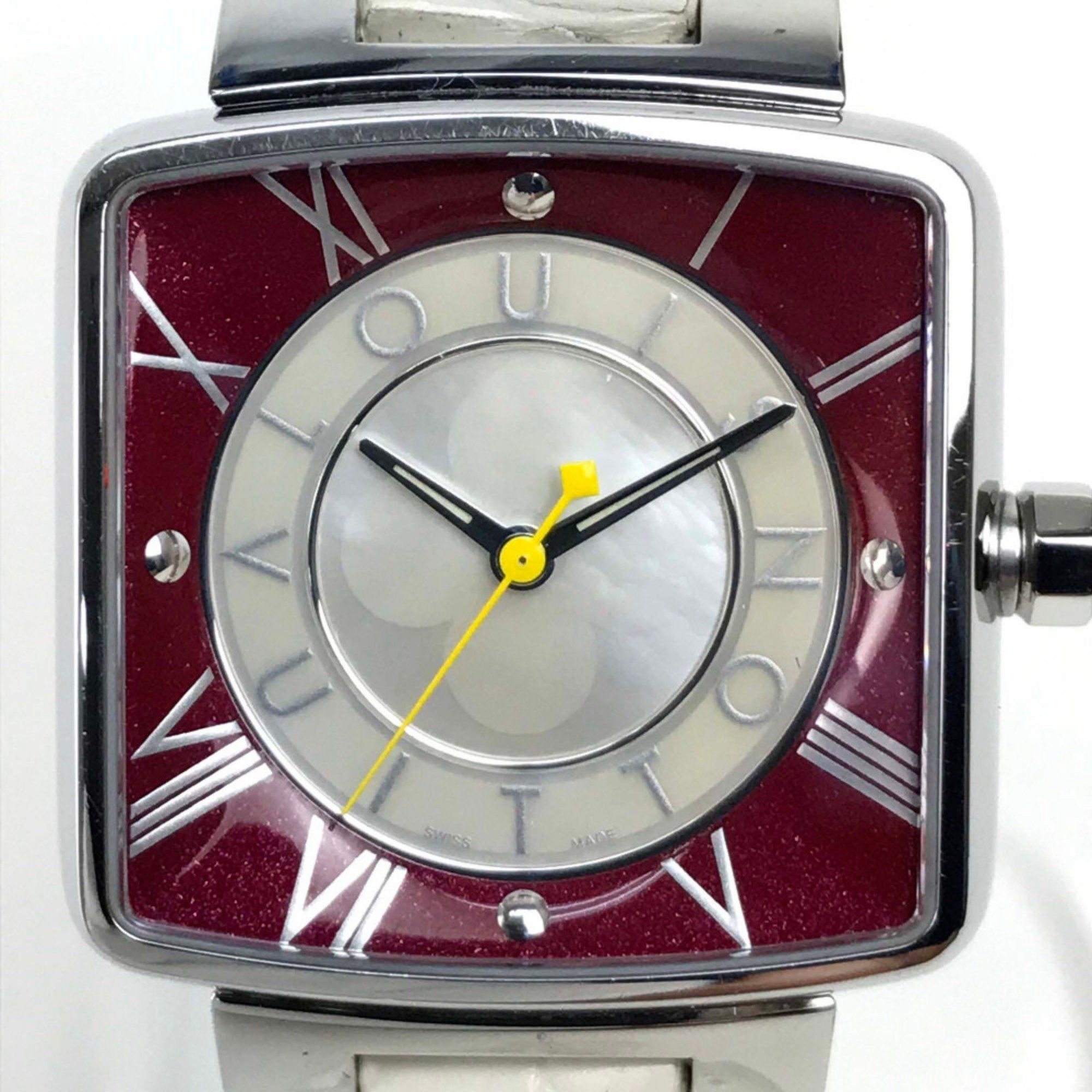 Louis Vuitton Louis Vuitton Q221J Quartz Wristwatch Silver Wine red Based Size ONE SIZE - 3 Thumbnail