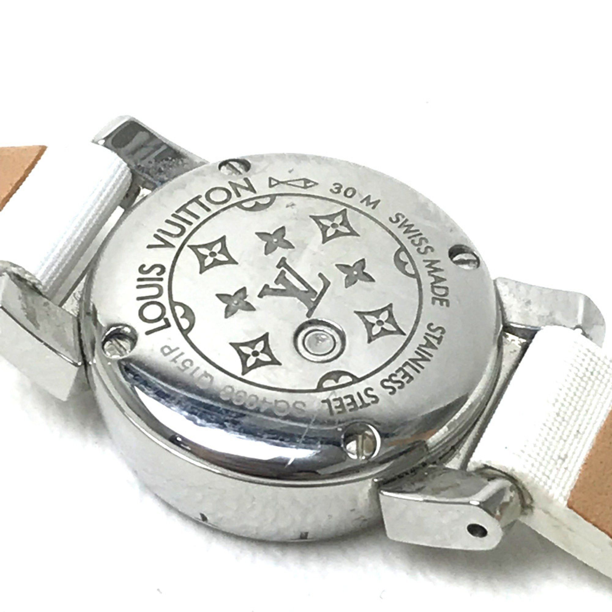 Louis Vuitton Louis Vuitton Q151P Rug diamond quartz Wristwatch Pink Based White Size ONE SIZE - 6 Thumbnail