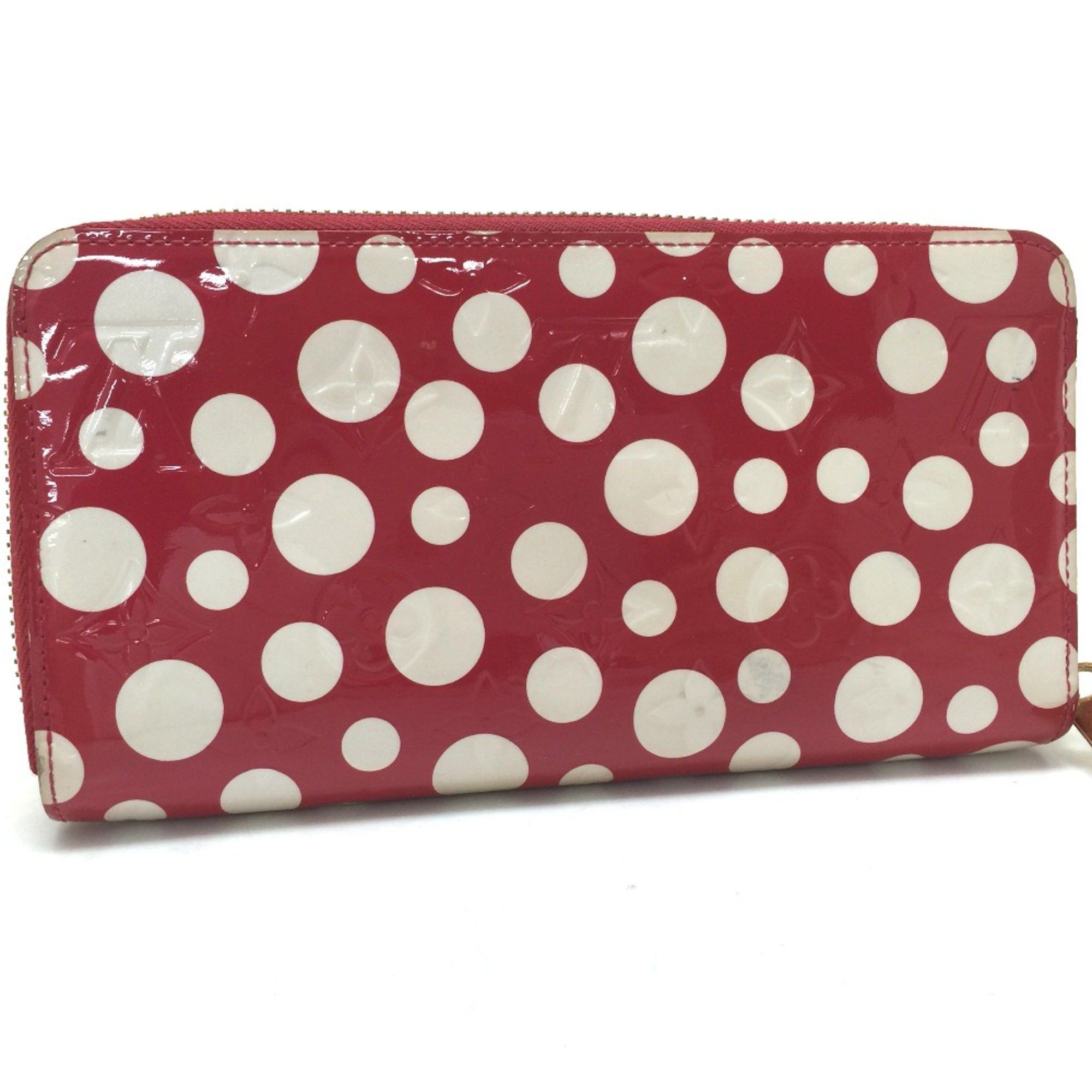 Louis Vuitton Louis Vuitton M91572 Vernis Dot Infinity Zip Around Long Wallet Red Rouge Size ONE SIZE - 2 Thumbnail