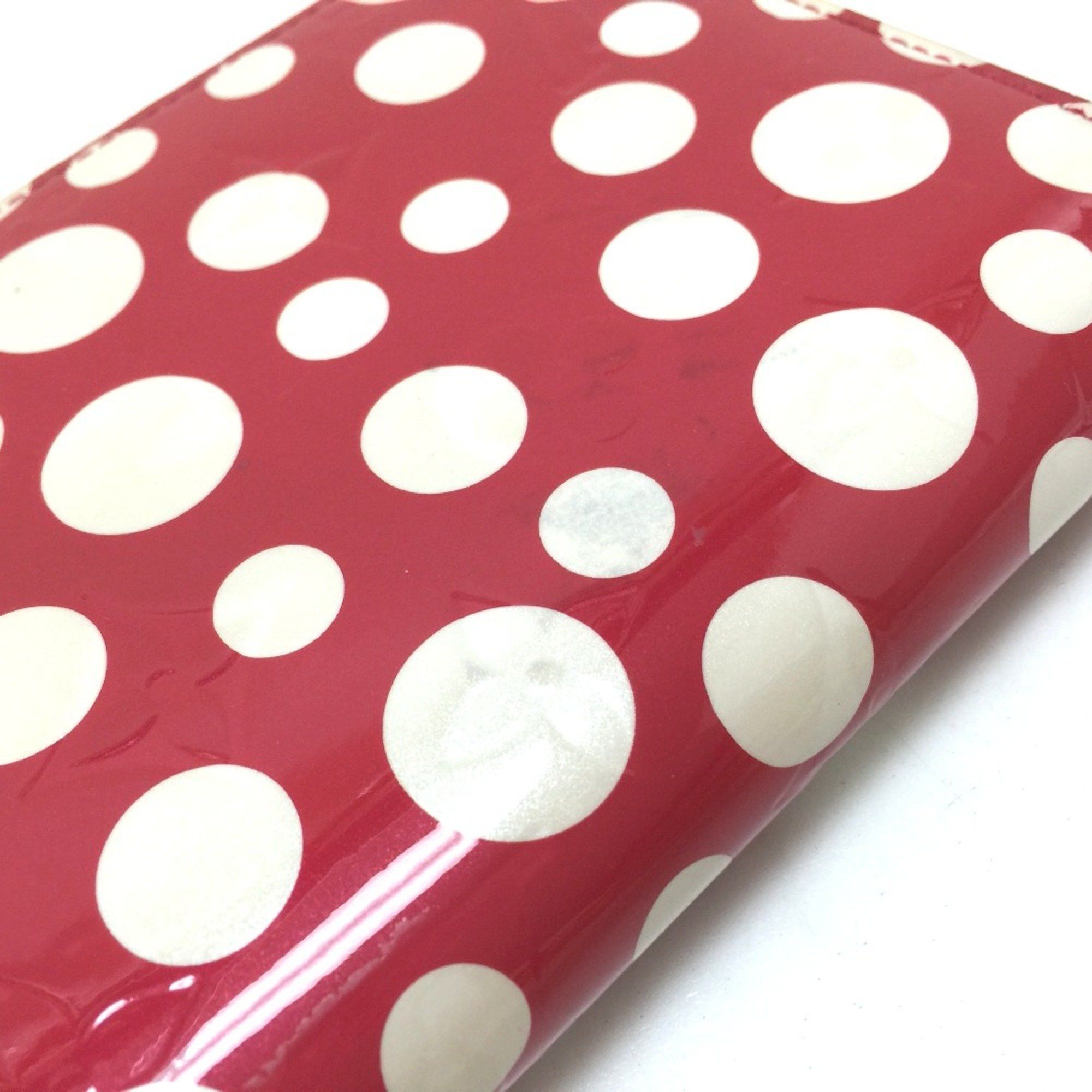 Louis Vuitton Louis Vuitton M91572 Vernis Dot Infinity Zip Around Long Wallet Red Rouge Size ONE SIZE - 5 Thumbnail