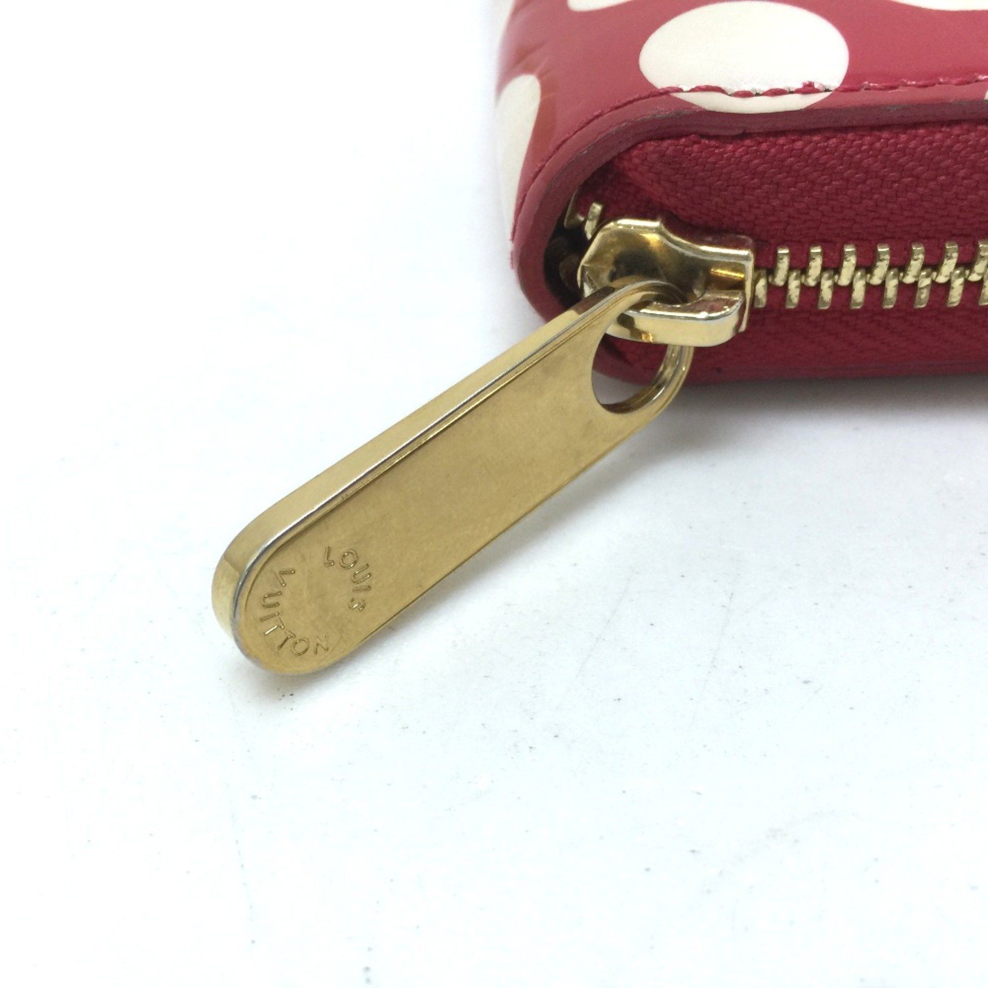 Louis Vuitton Louis Vuitton M91572 Vernis Dot Infinity Zip Around Long Wallet Red Rouge Size ONE SIZE - 3 Thumbnail