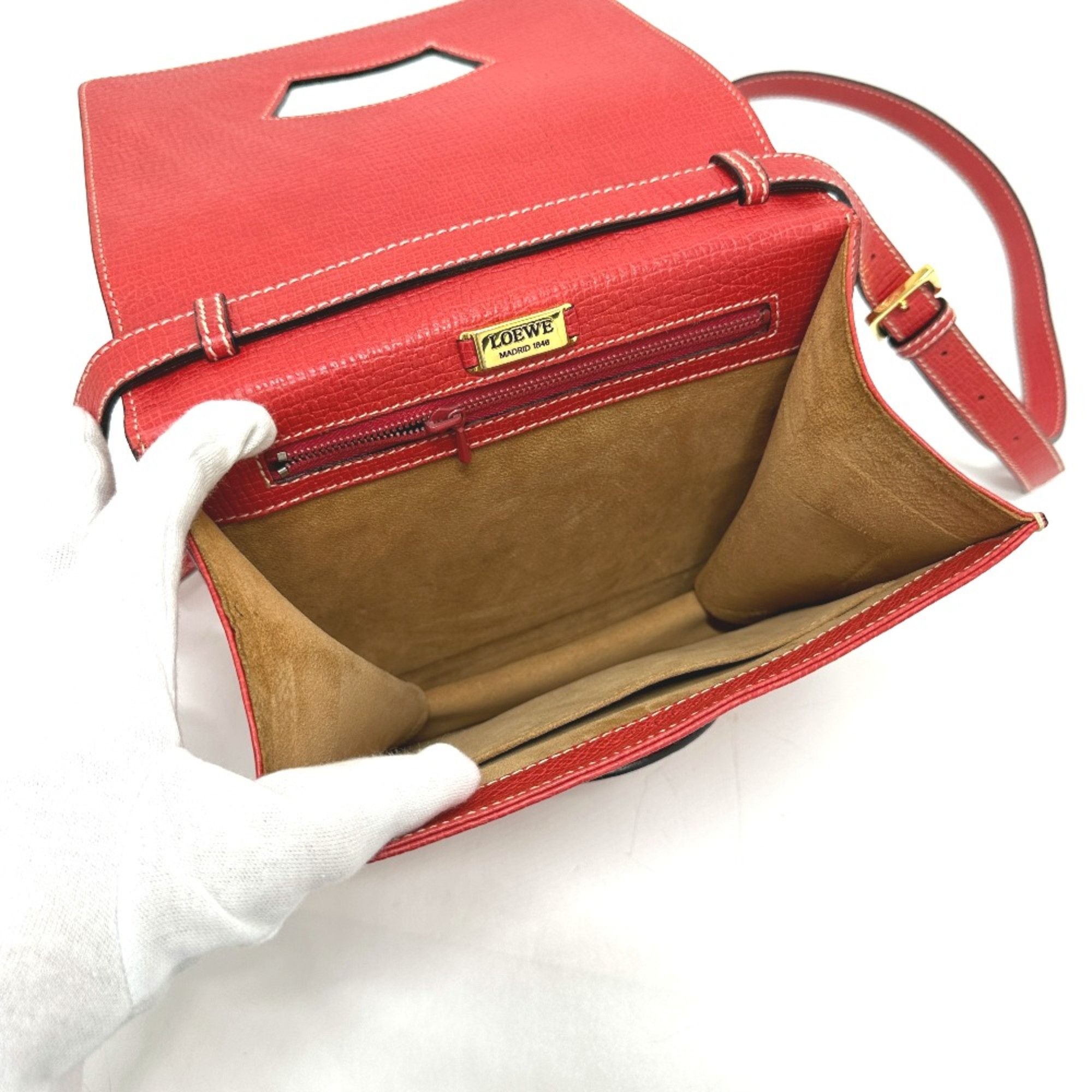 Loewe Loewe 2WAY Shoulder Hand Bag Red Size ONE SIZE - 11 Thumbnail