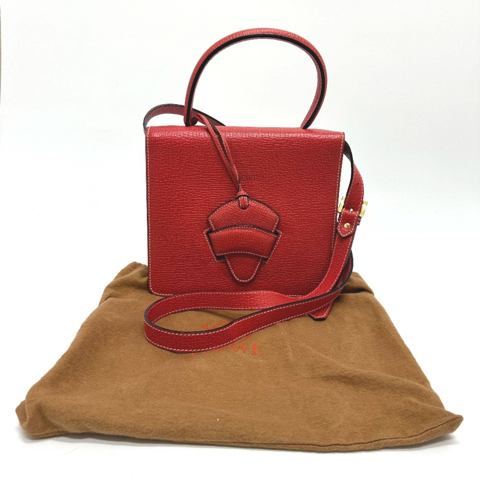 Loewe Loewe 2WAY Shoulder Hand Bag Red Size ONE SIZE - 14 Thumbnail