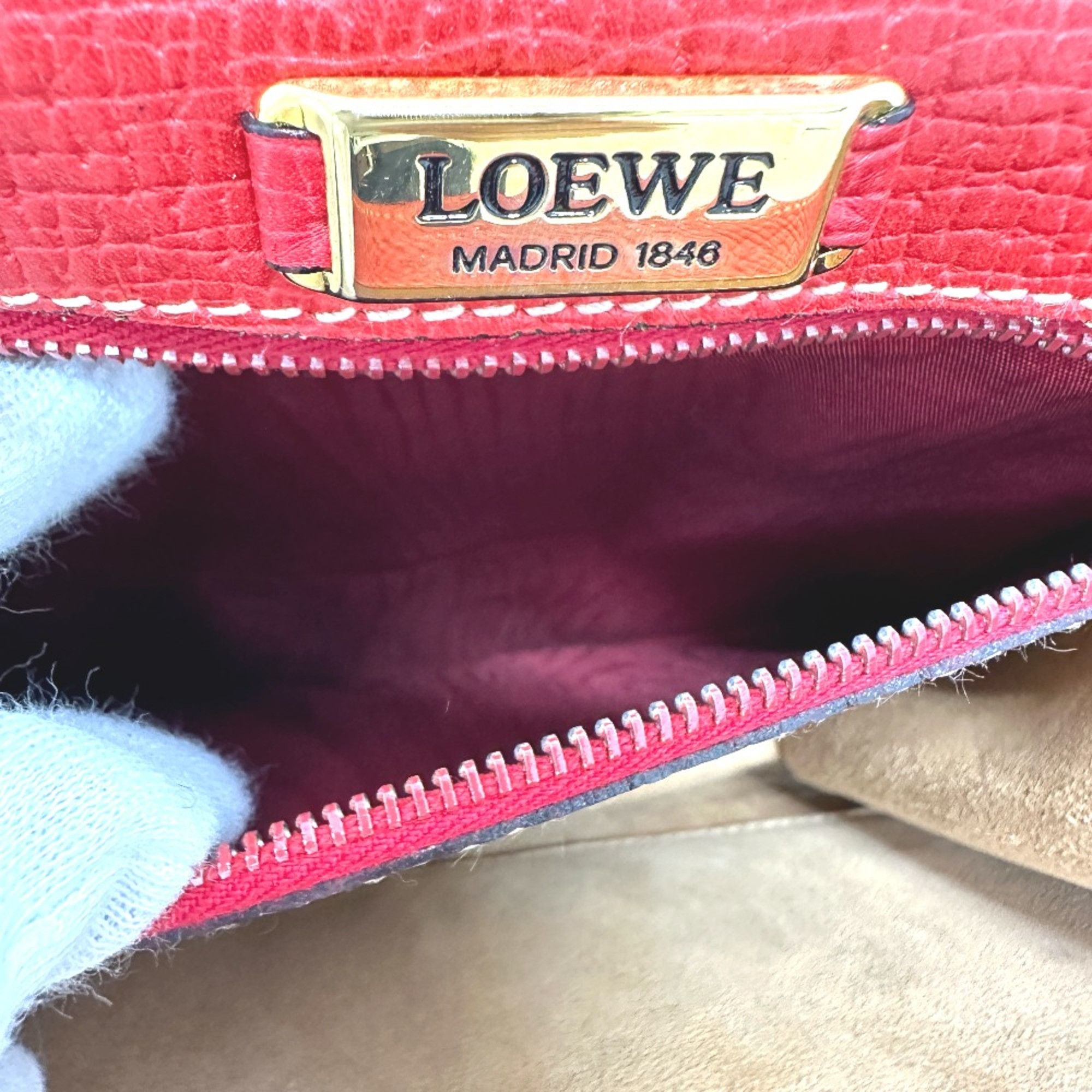 Loewe Loewe 2WAY Shoulder Hand Bag Red Size ONE SIZE - 12 Thumbnail