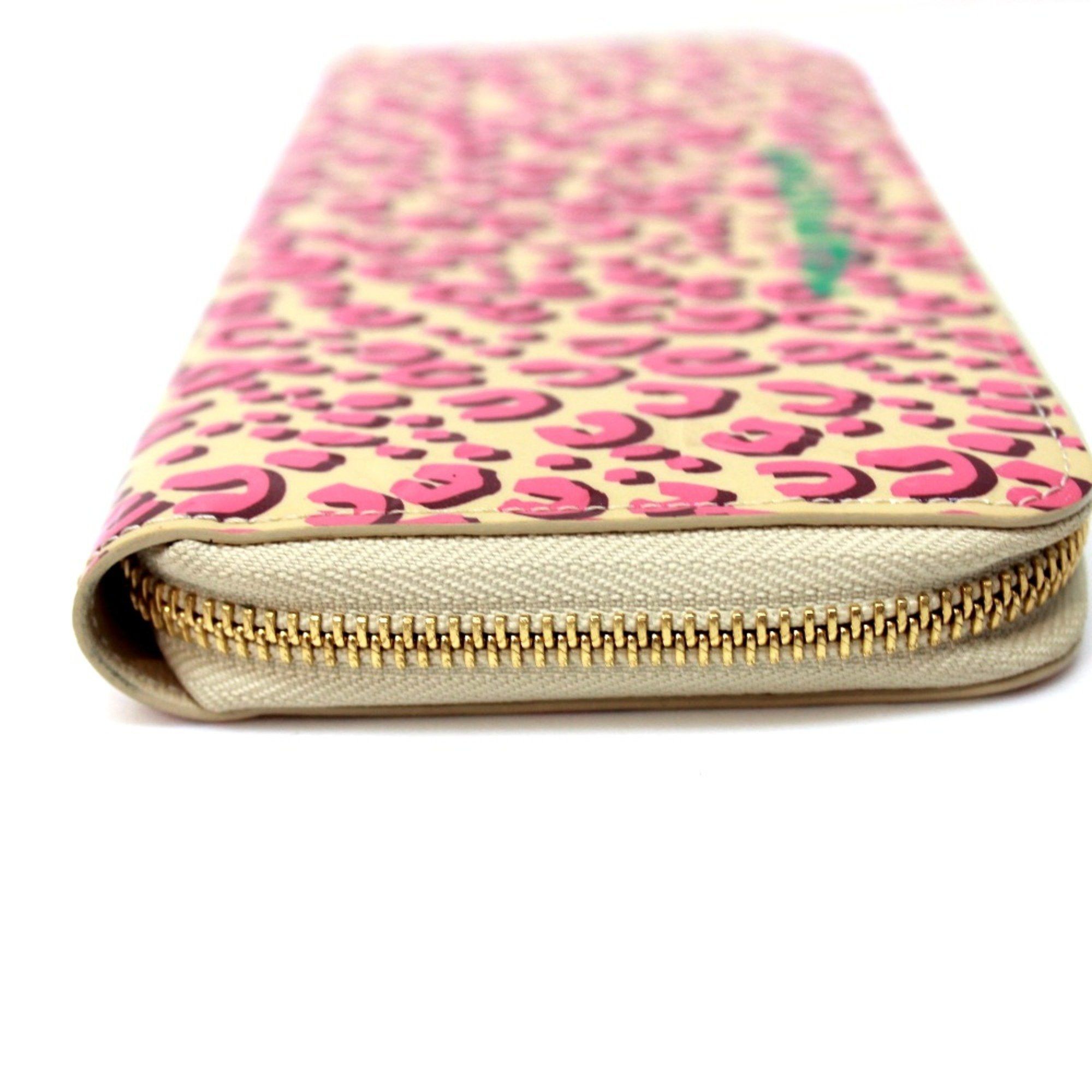 Louis Vuitton Louis Vuitton M91476 Vernis Leopard Zip Around Long Wallet Long Wallet Blanc Corail pink Size ONE SIZE - 3 Thumbnail