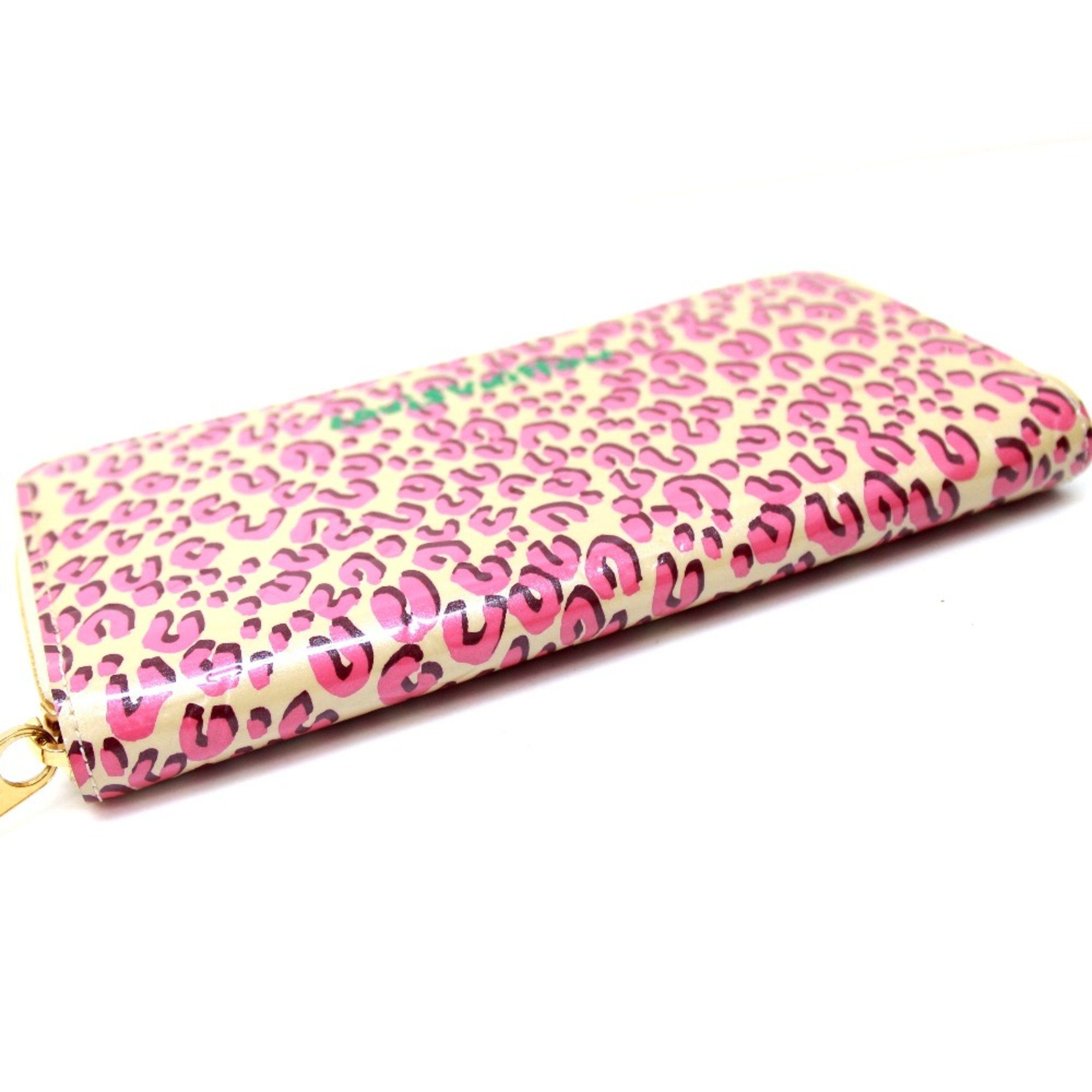 Louis Vuitton Louis Vuitton M91476 Vernis Leopard Zip Around Long Wallet Long Wallet Blanc Corail pink Size ONE SIZE - 5 Thumbnail