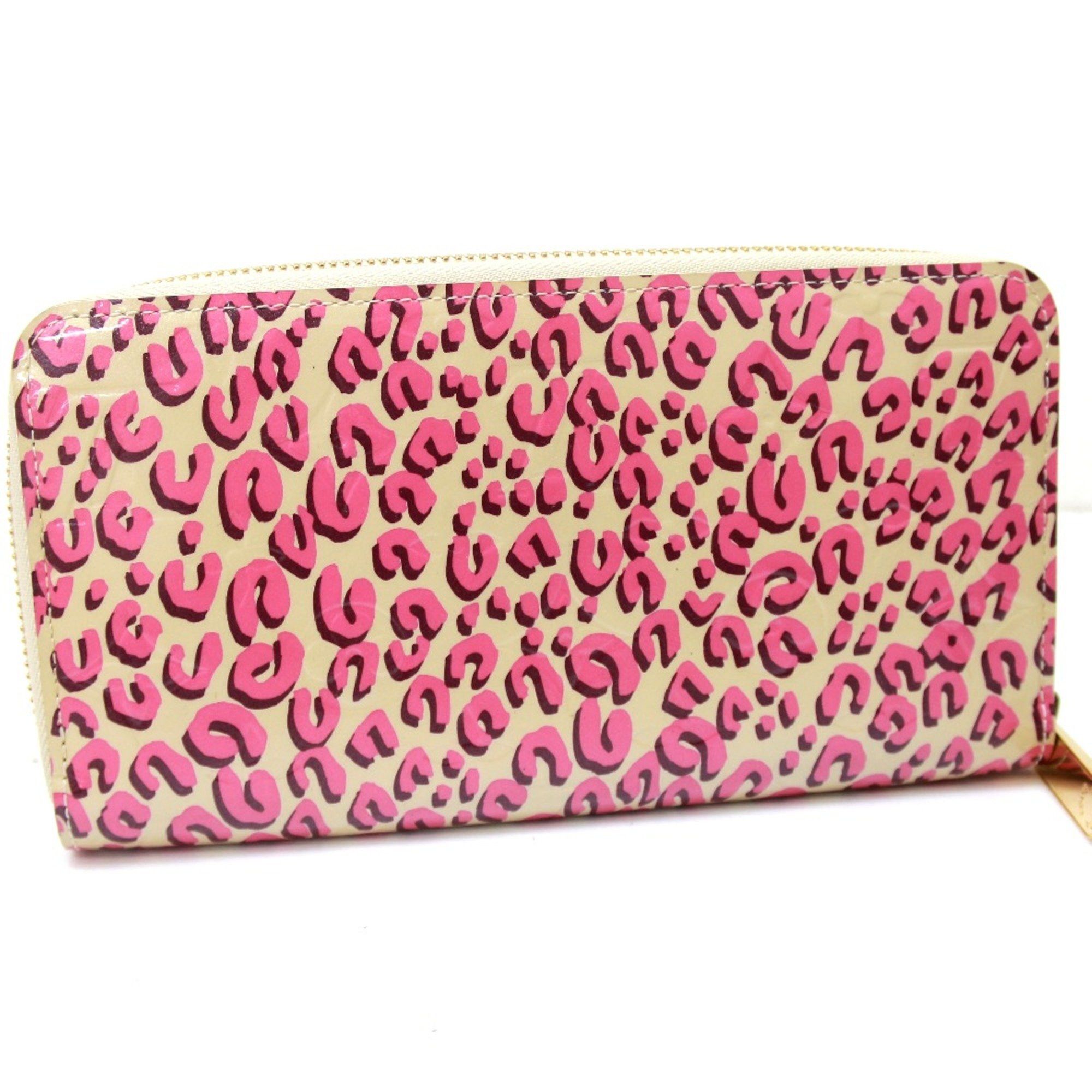 Louis Vuitton Louis Vuitton M91476 Vernis Leopard Zip Around Long Wallet Long Wallet Blanc Corail pink Size ONE SIZE - 2 Thumbnail