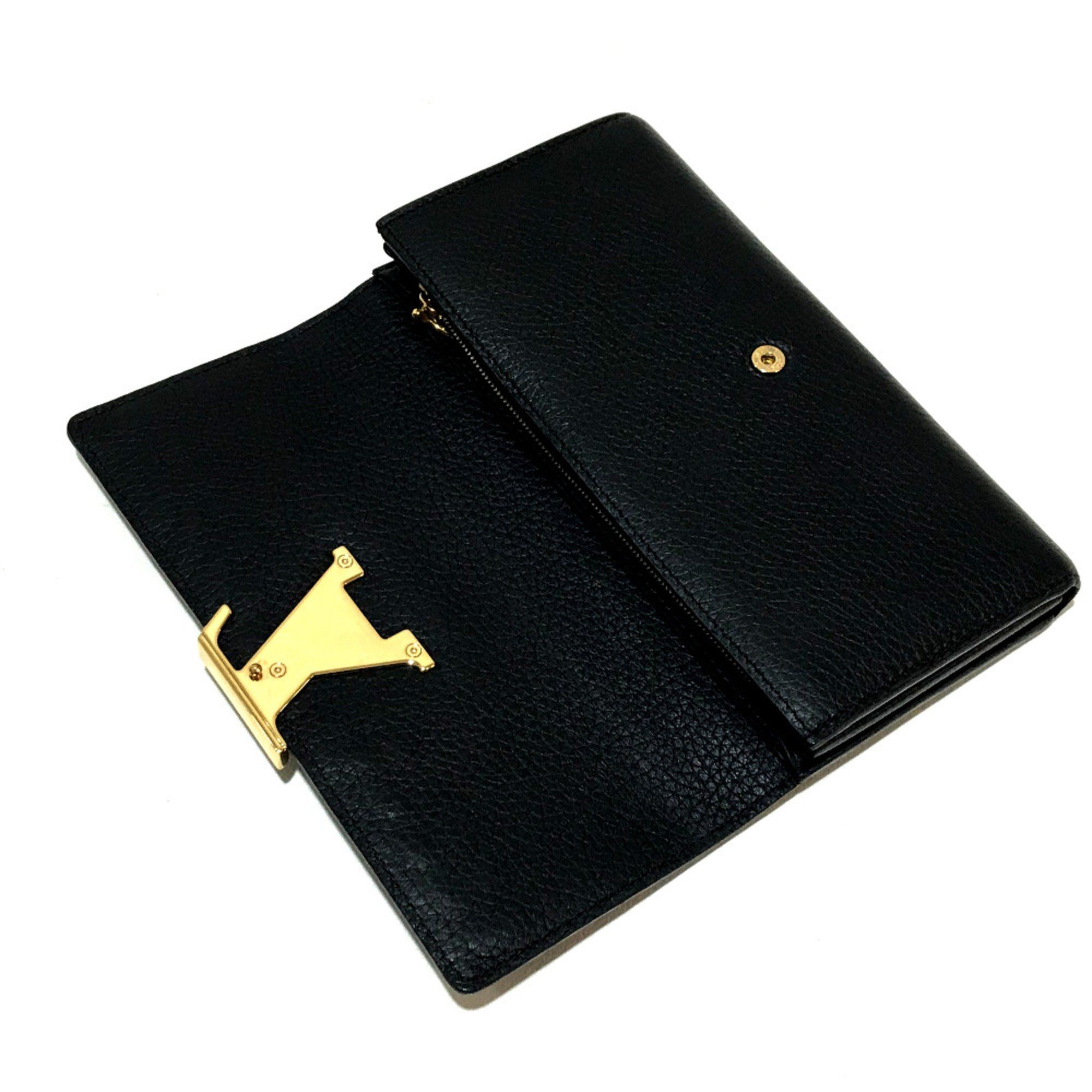 Louis Vuitton Louis Vuitton M62076 Taurillon Clemence Long Wallet Folded wallet Noir Black Size ONE SIZE - 6 Thumbnail