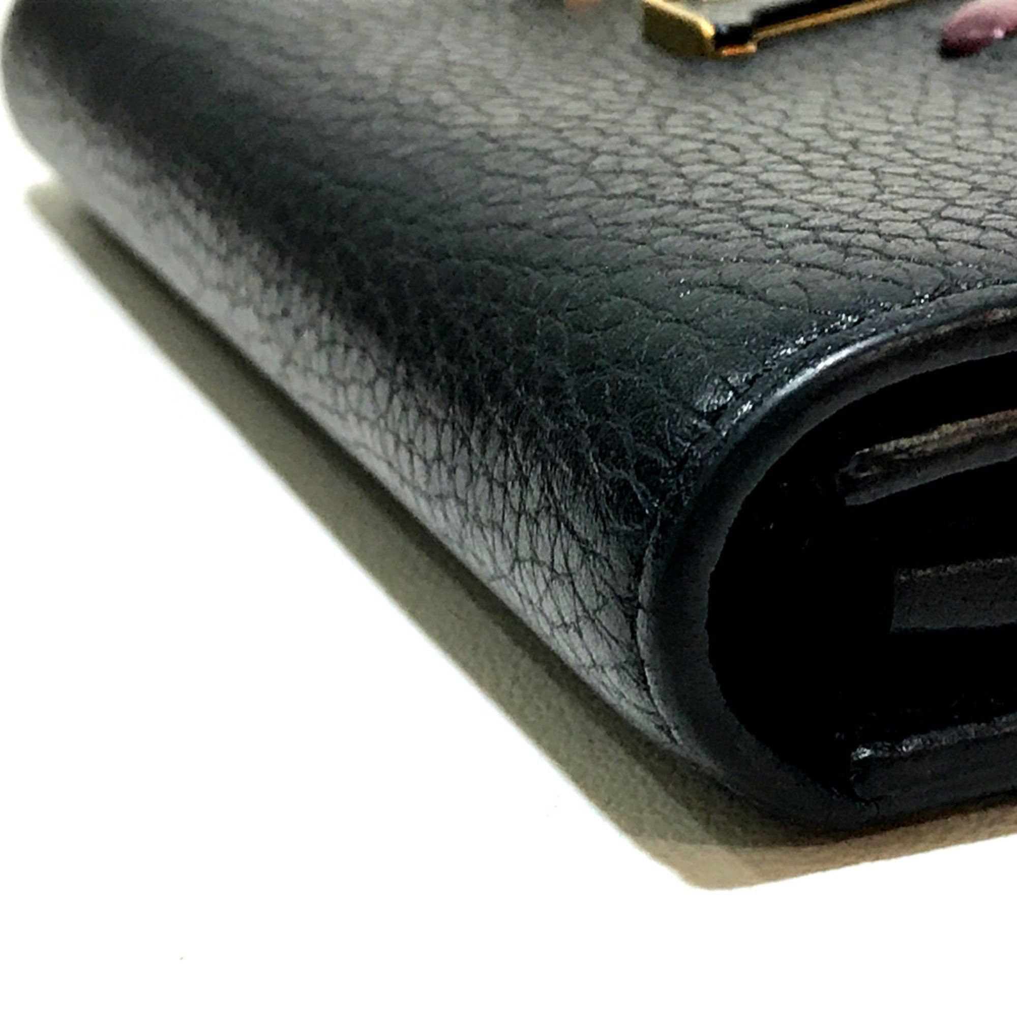 Louis Vuitton Louis Vuitton M62076 Taurillon Clemence Long Wallet Folded wallet Noir Black Size ONE SIZE - 3 Thumbnail