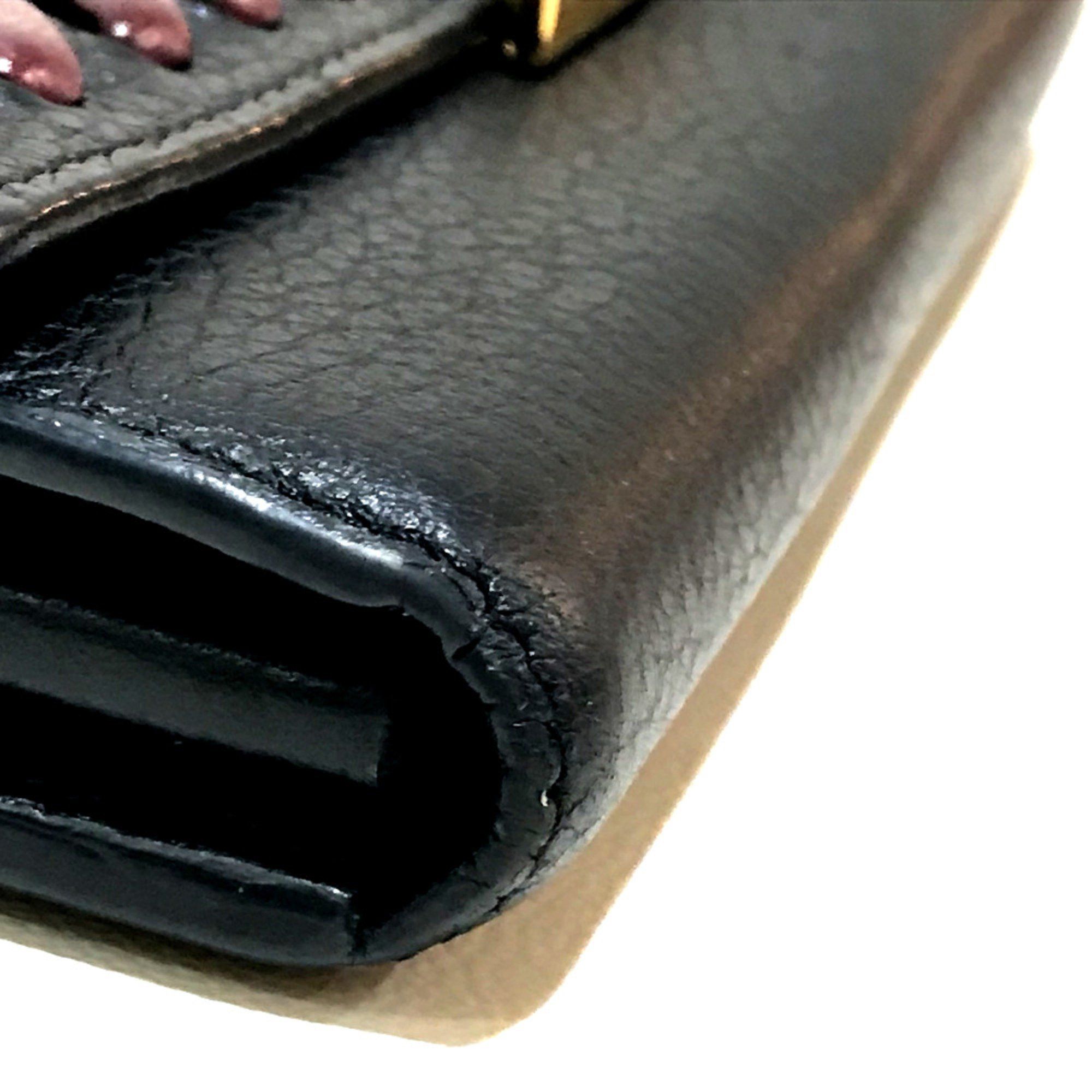 Louis Vuitton Louis Vuitton M62076 Taurillon Clemence Long Wallet Folded wallet Noir Black Size ONE SIZE - 4 Thumbnail