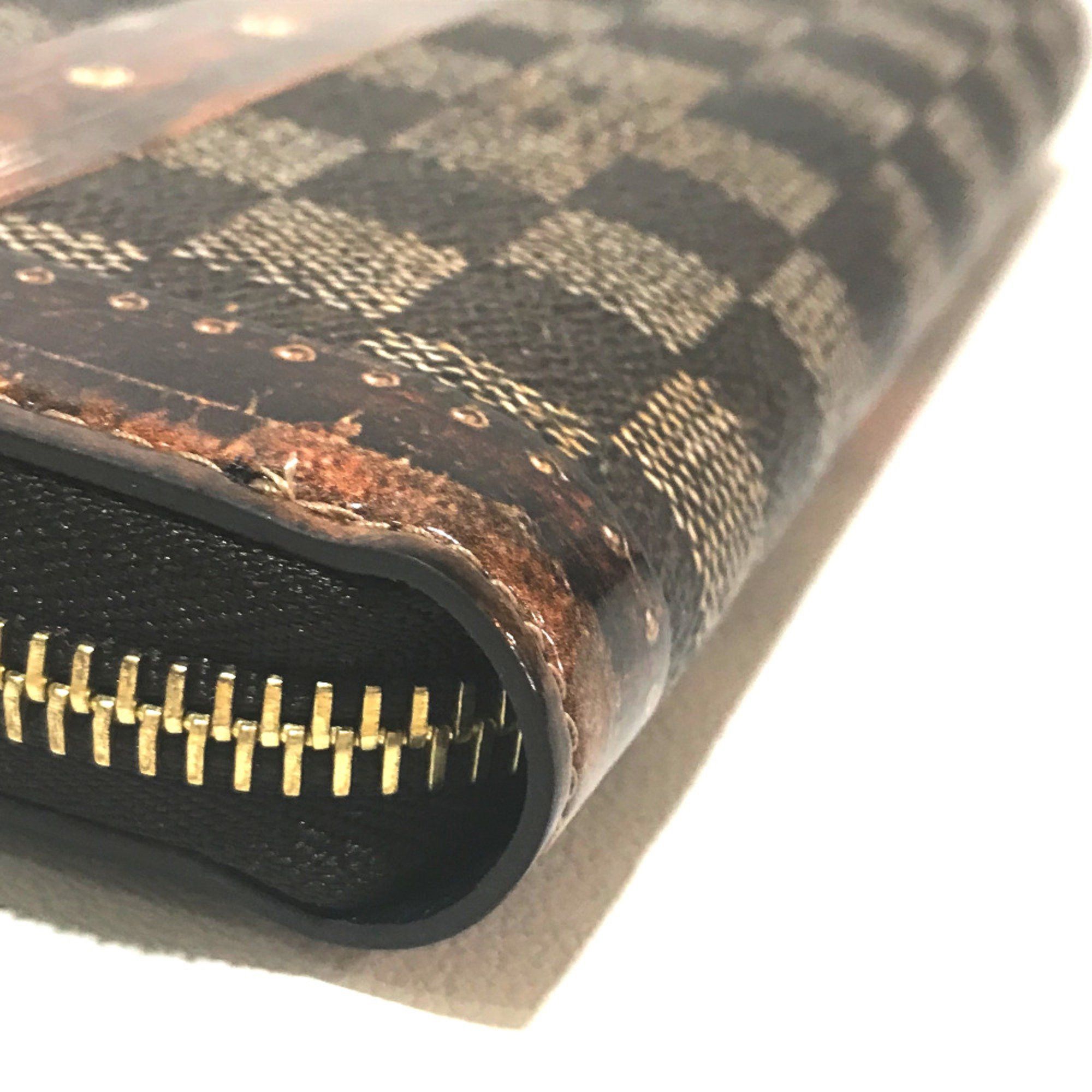 Louis Vuitton Louis Vuitton M63490 Transform do Damier Zip Around Long Wallet Ebene Brown Size ONE SIZE - 4 Thumbnail