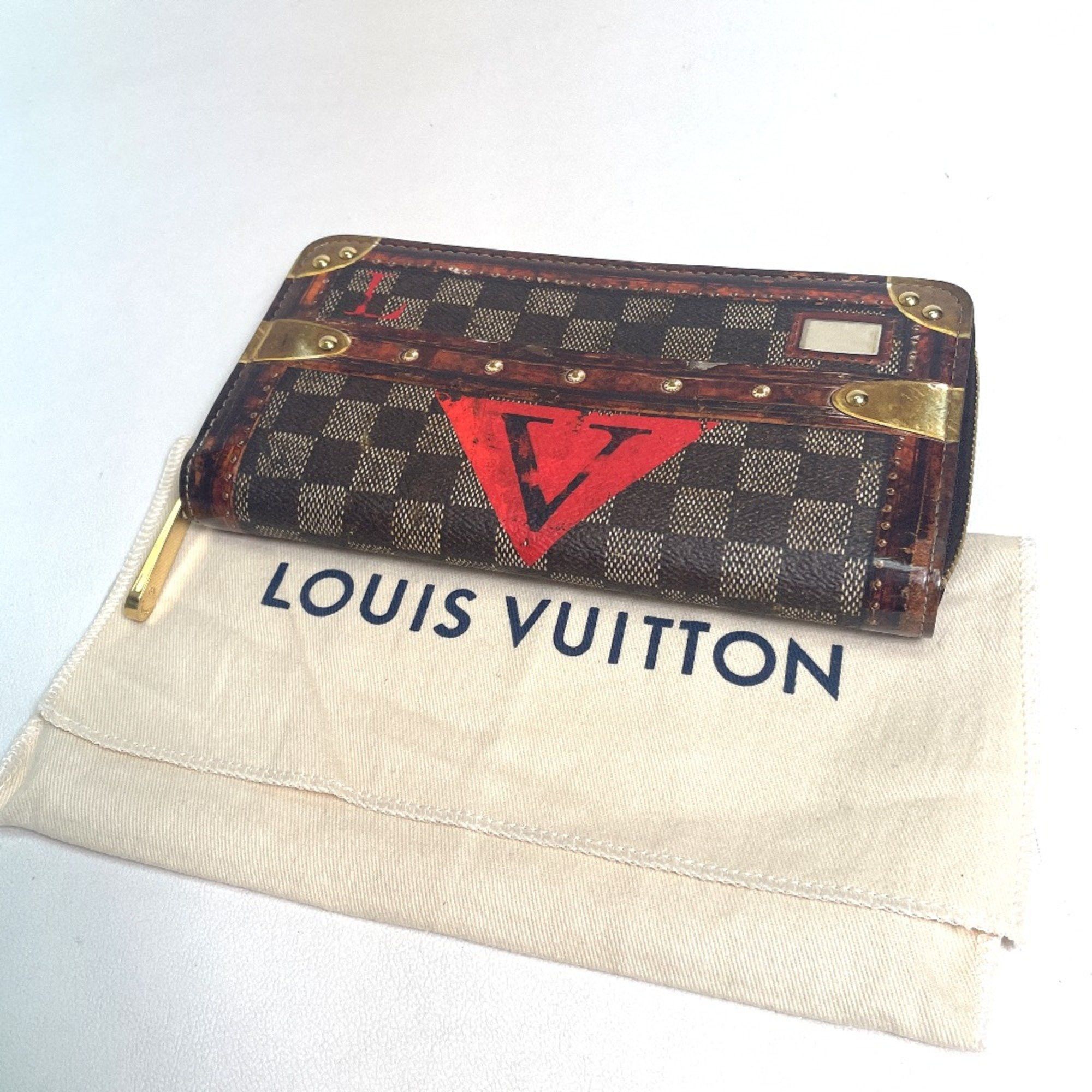 Louis Vuitton Louis Vuitton M63490 Transform do Damier Zip Around Long Wallet Ebene Brown Size ONE SIZE - 13 Thumbnail