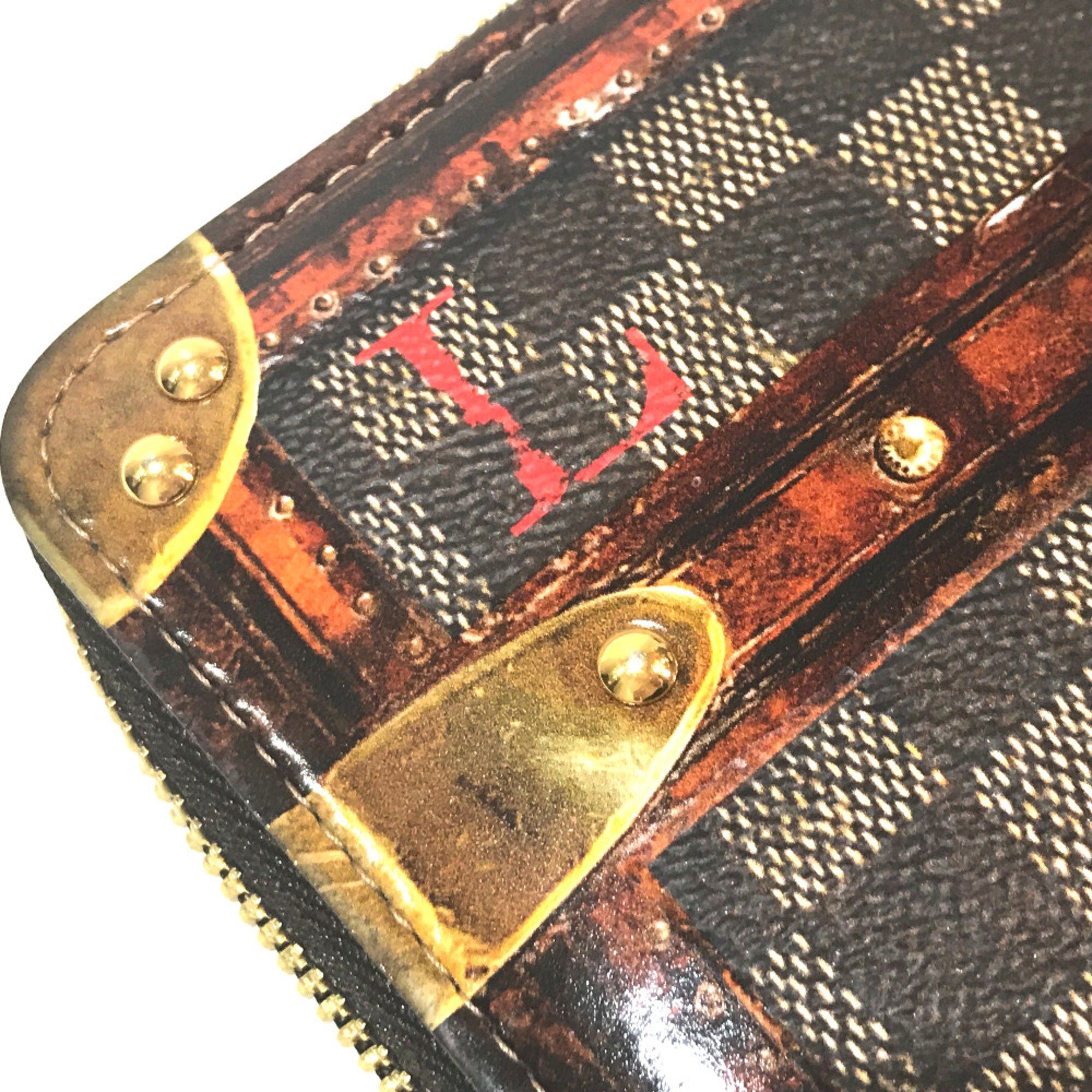 Louis Vuitton Louis Vuitton M63490 Transform do Damier Zip Around Long Wallet Ebene Brown Size ONE SIZE - 5 Thumbnail