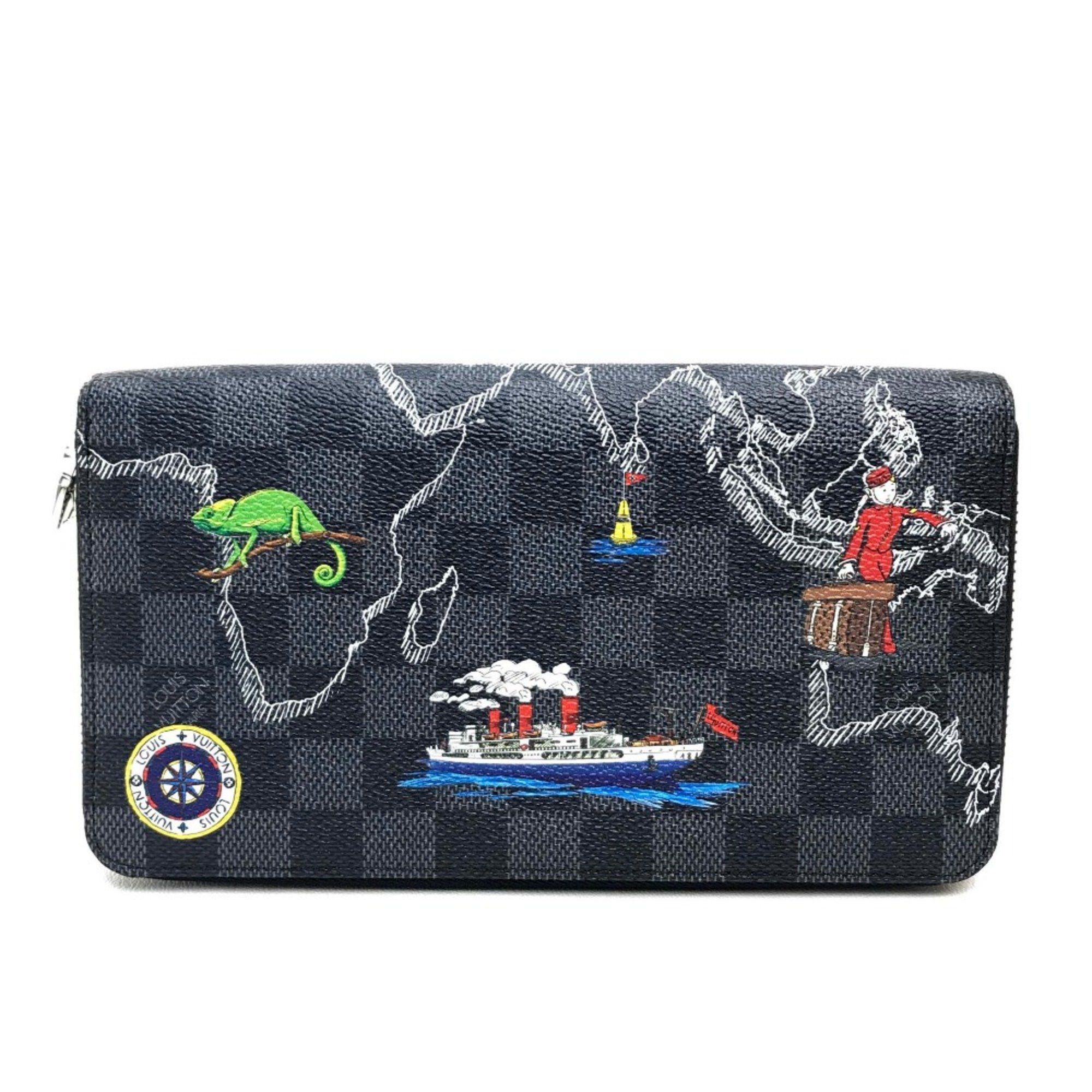 Louis Vuitton Louis Vuitton N40204 Damier Graphite Zip Around Long Wallet Black Multicolore Size ONE SIZE - 2 Thumbnail