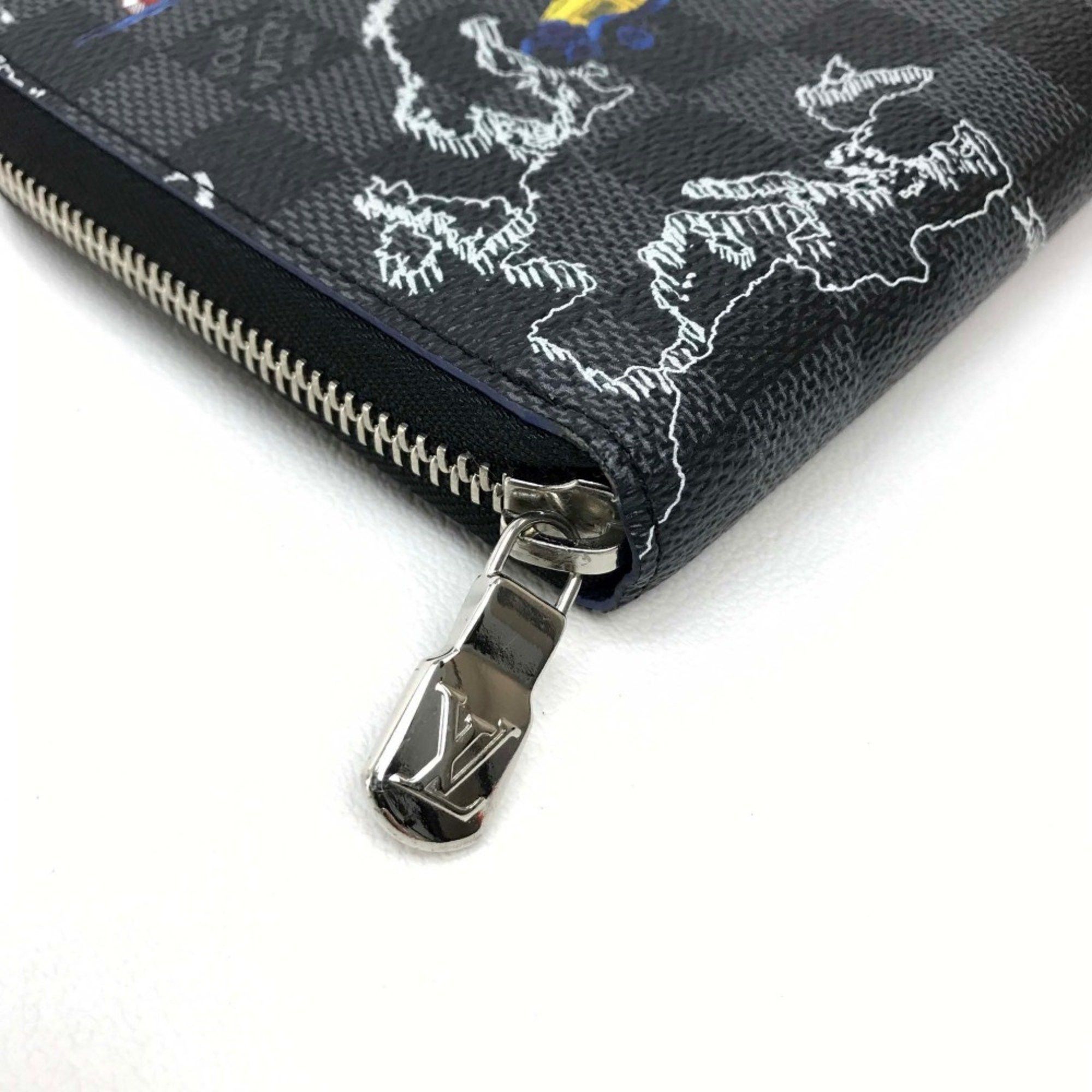 Louis Vuitton Louis Vuitton N40204 Damier Graphite Zip Around Long Wallet Black Multicolore Size ONE SIZE - 5 Thumbnail
