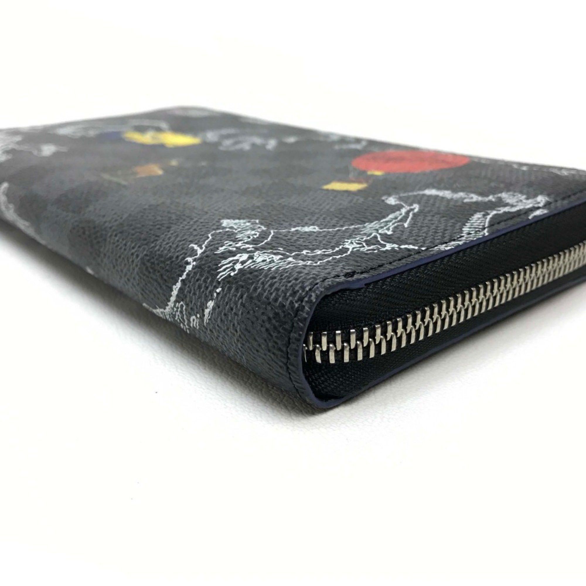 Louis Vuitton Louis Vuitton N40204 Damier Graphite Zip Around Long Wallet Black Multicolore Size ONE SIZE - 4 Thumbnail