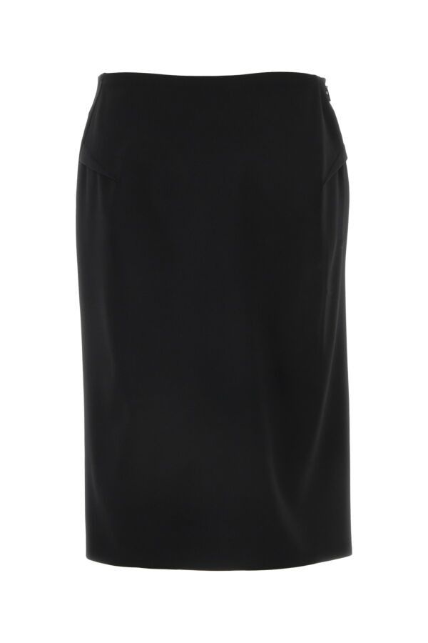 Versace Black Stretch Wool Skirt Size 28" / US 6 / IT 42 - 4 Thumbnail