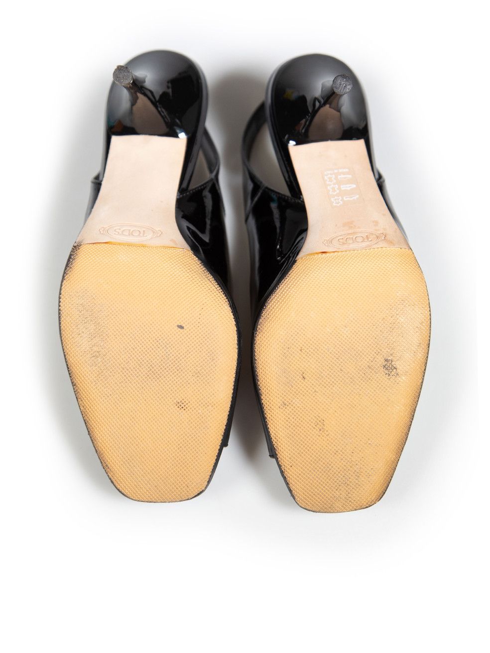 Tod's Black Slingback Patent Leather Sandals Size US 7.5 / IT 37.5 - 4 Thumbnail
