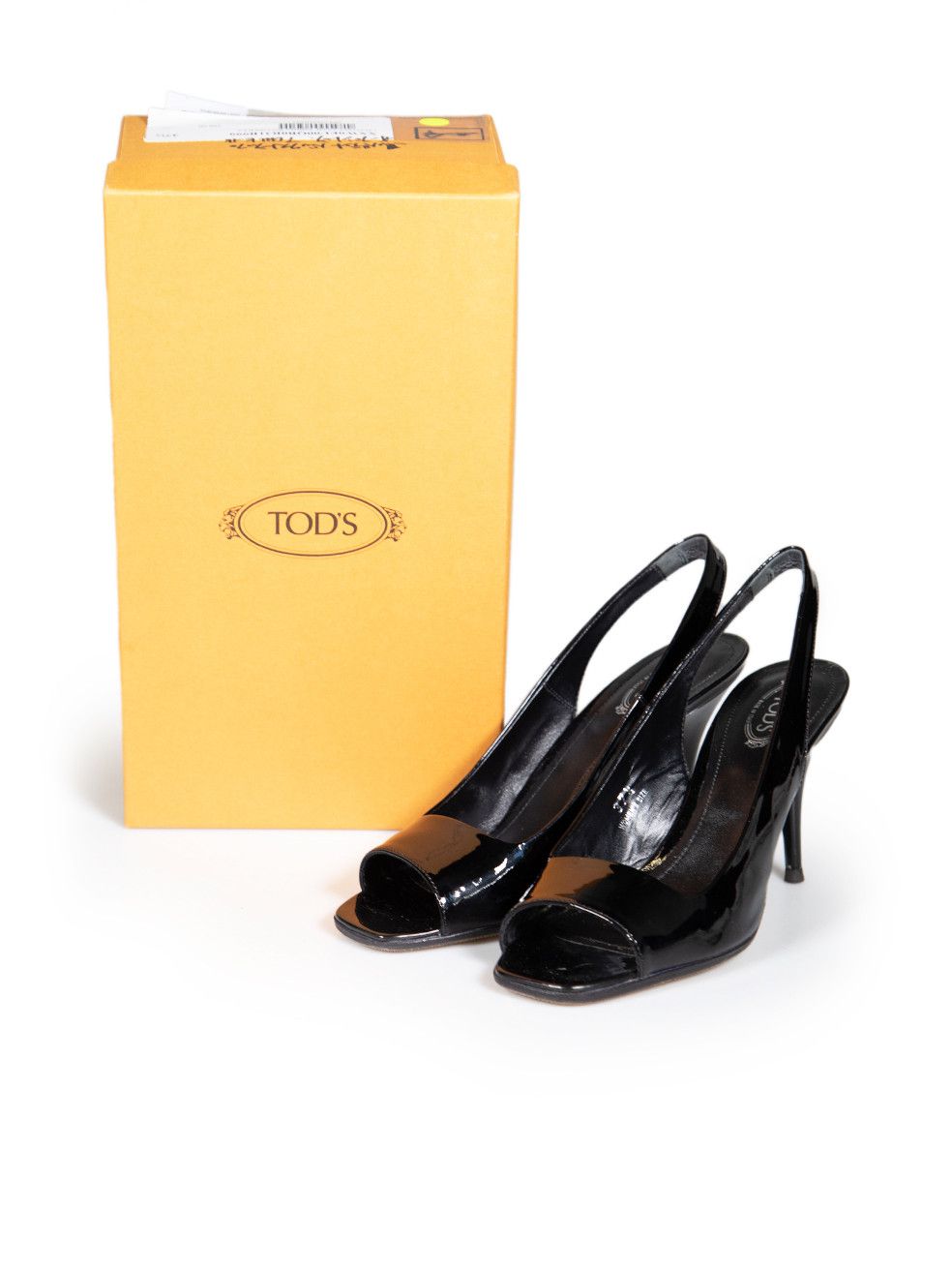 Tod's Black Slingback Patent Leather Sandals Size US 7.5 / IT 37.5 - 12 Thumbnail